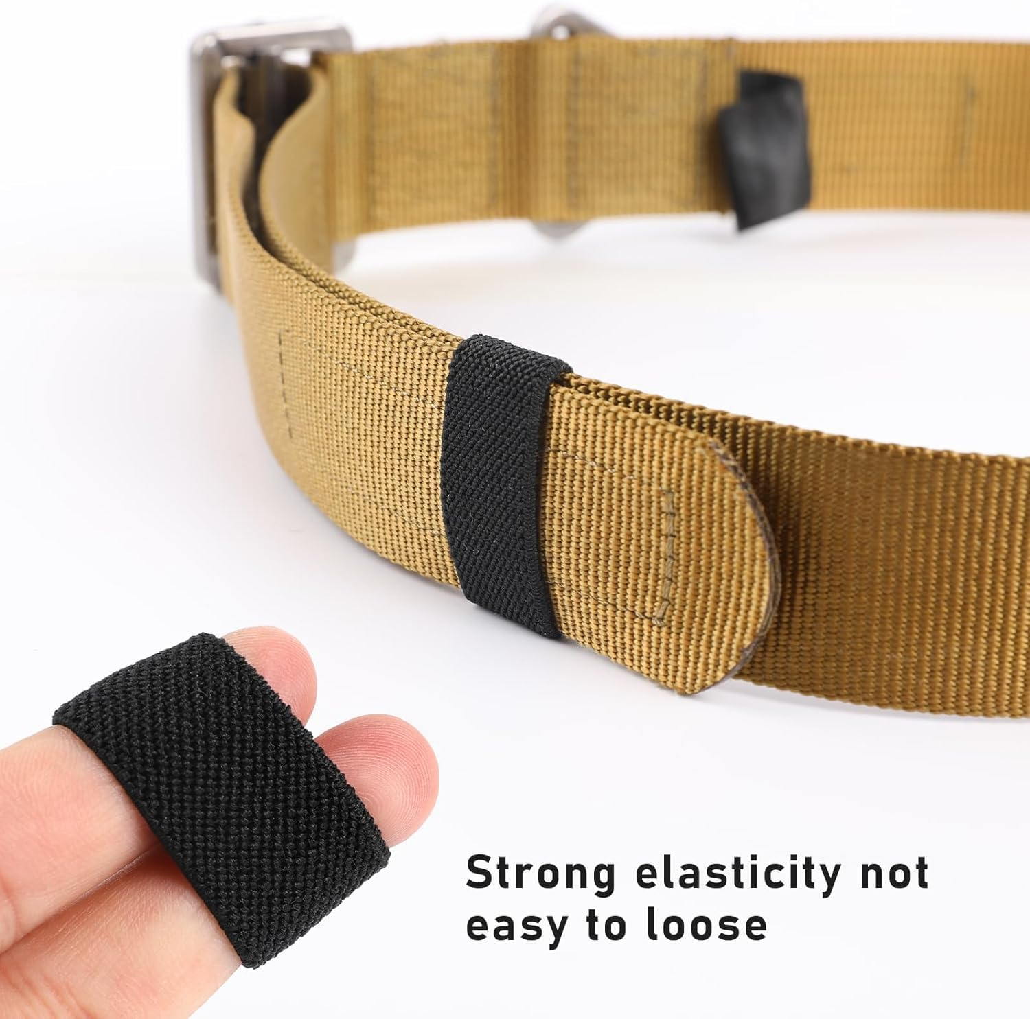 Mijradge Backpack Strap Keeper 4 Pcs Elastic Belt Keepers for Duty Belt Stay Loops Belt Holders Retainer Band for 1.5" Wide Belts and Straps image number 1