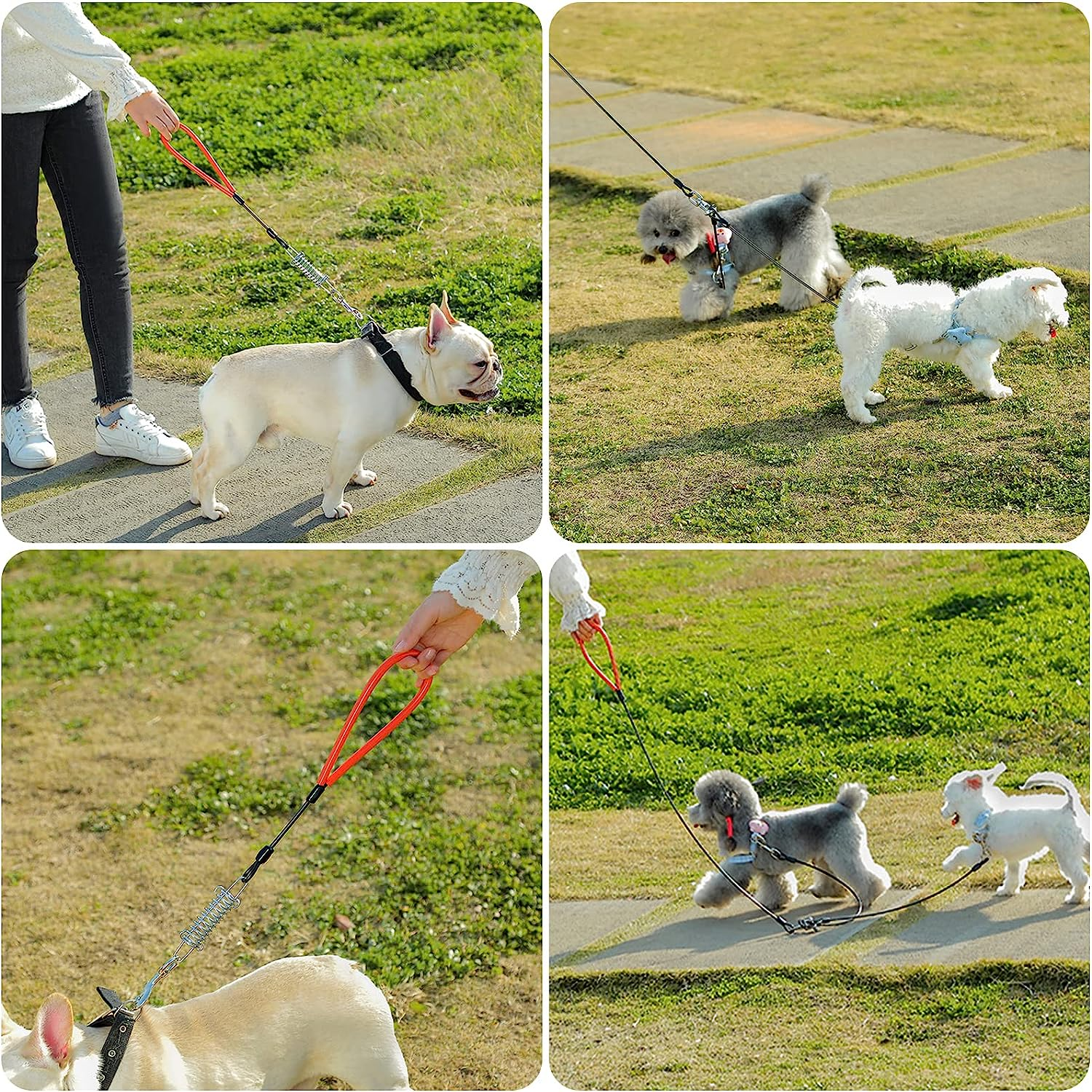 Heavy Duty Dog Leash, Chew Proof Metal Leash for Large Dogs (Up to 250Lbs), 5Ft Wirerope Dog Leashes with Soft Silicone Grip,Black image number 3