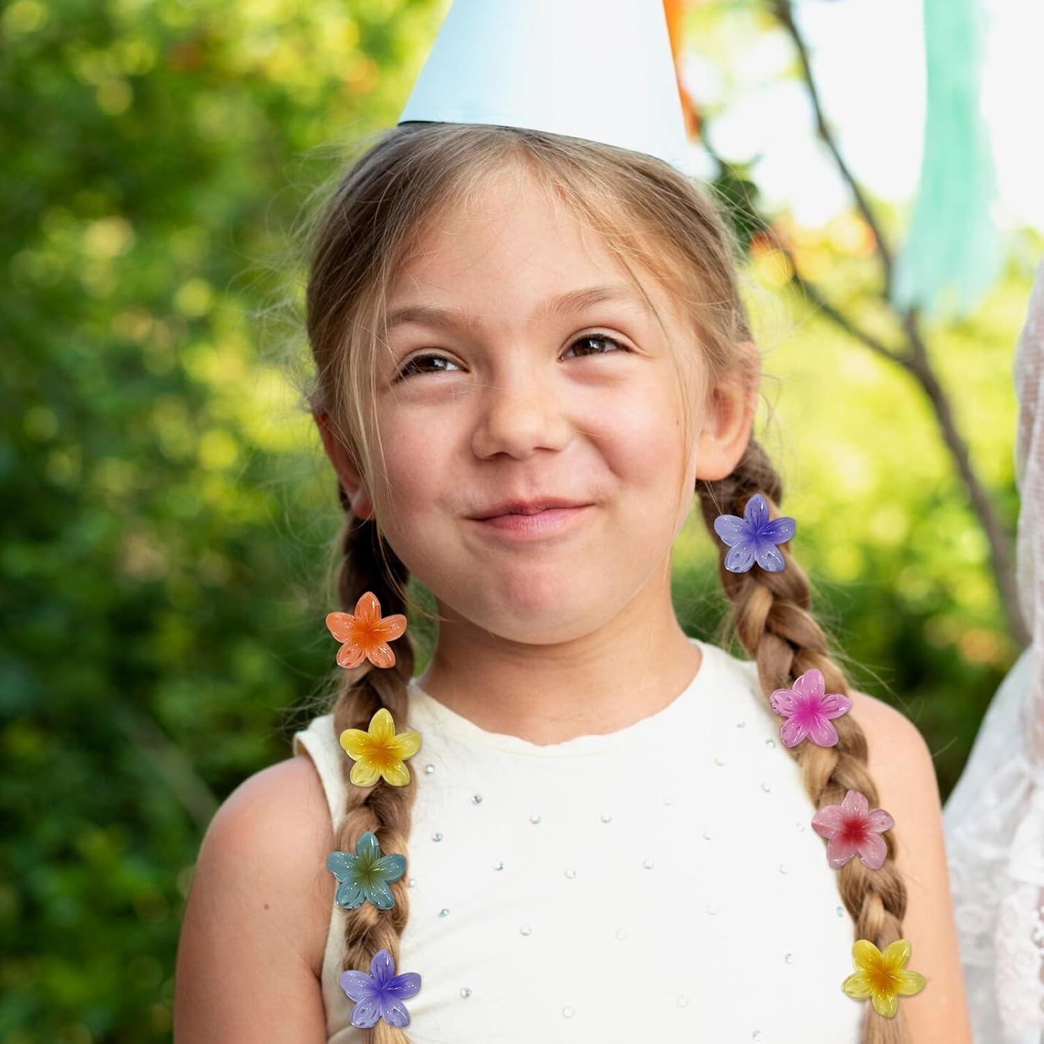 Satiskid Pack of 16 Flower Hair Clips, Small, 4 Cm, Cute Non-Slip Flower Hair Clips, Hawaiian Flower Hair Clip, Hair Styling Accessories for Women, Girls image number 2