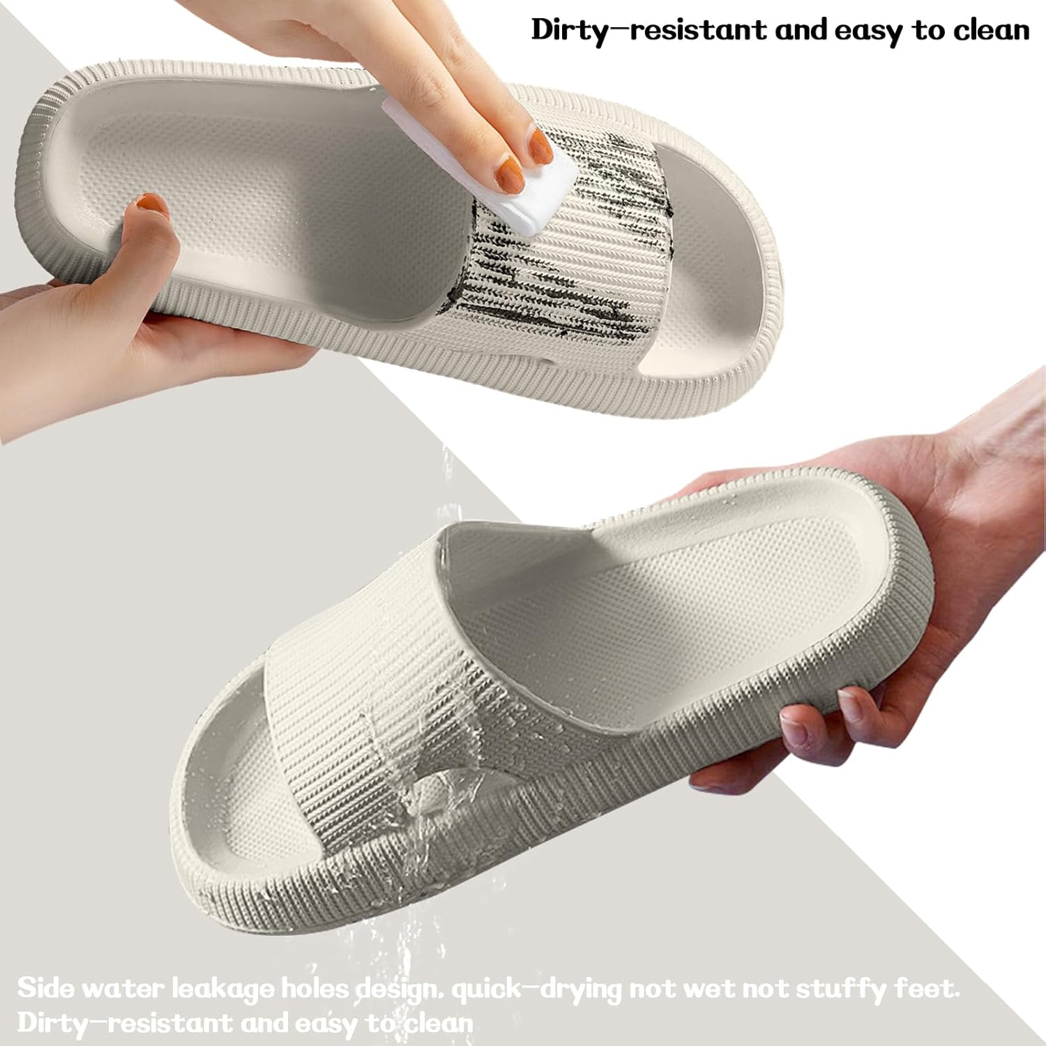 Cozislides Bathing Shoes Men Women Original Slippers Cloud Slippers Super Soft Non-Slip Bath Slippers Summer Mules Bath Slippers Flip Flops image number 2