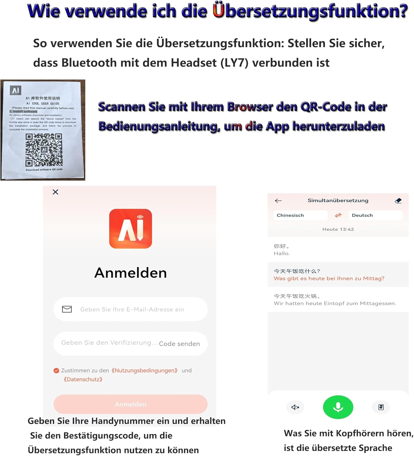 AI Language Translator Earbuds, 4-In-1 Translation Device, Supports 144 Languages and Accents, Real Time Translation with 8 Offline Language Packs, Perfect for Travel, Business and Learning