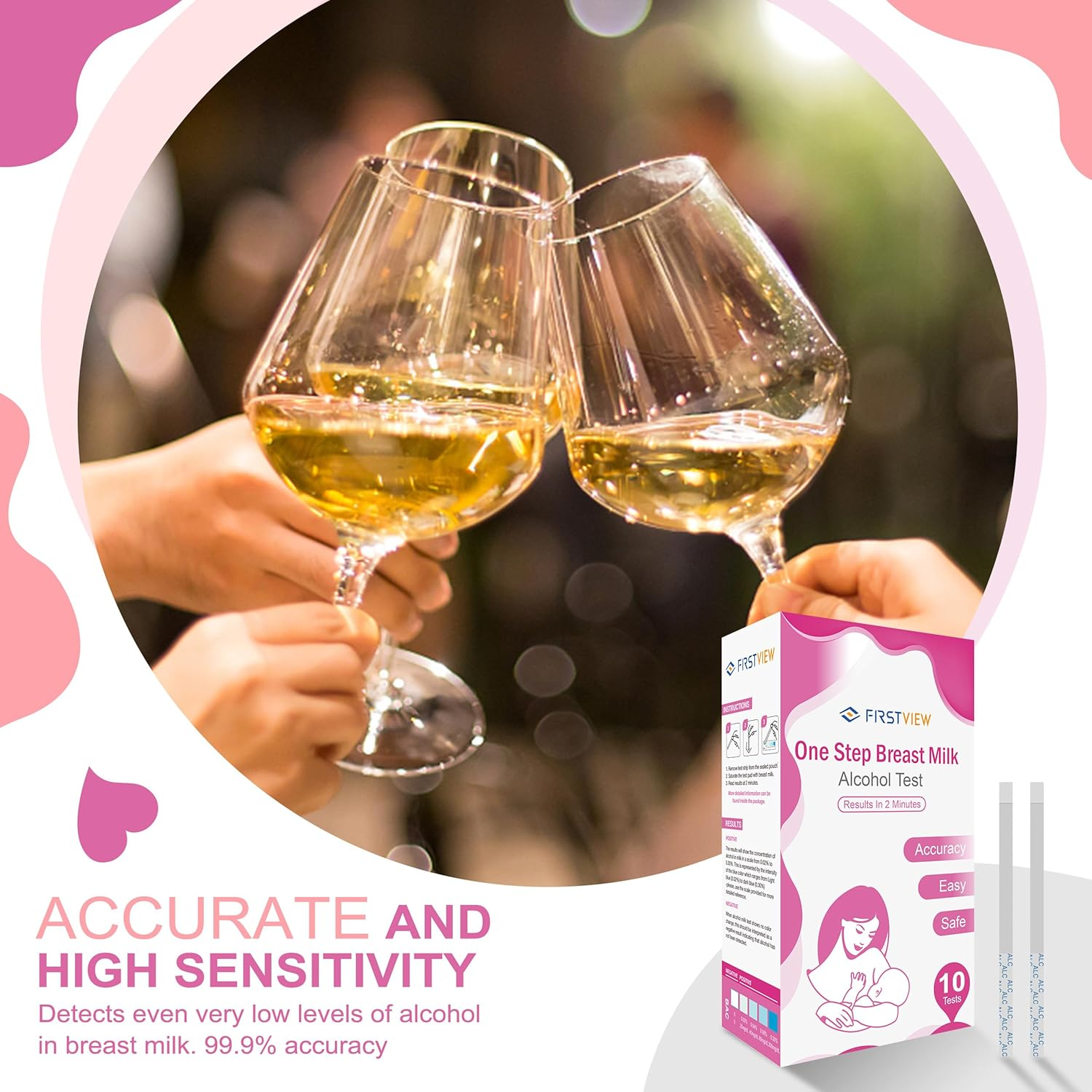 FIRSTVIEW Breastmilk Alcohol Test Strips-10Pcs image number 2