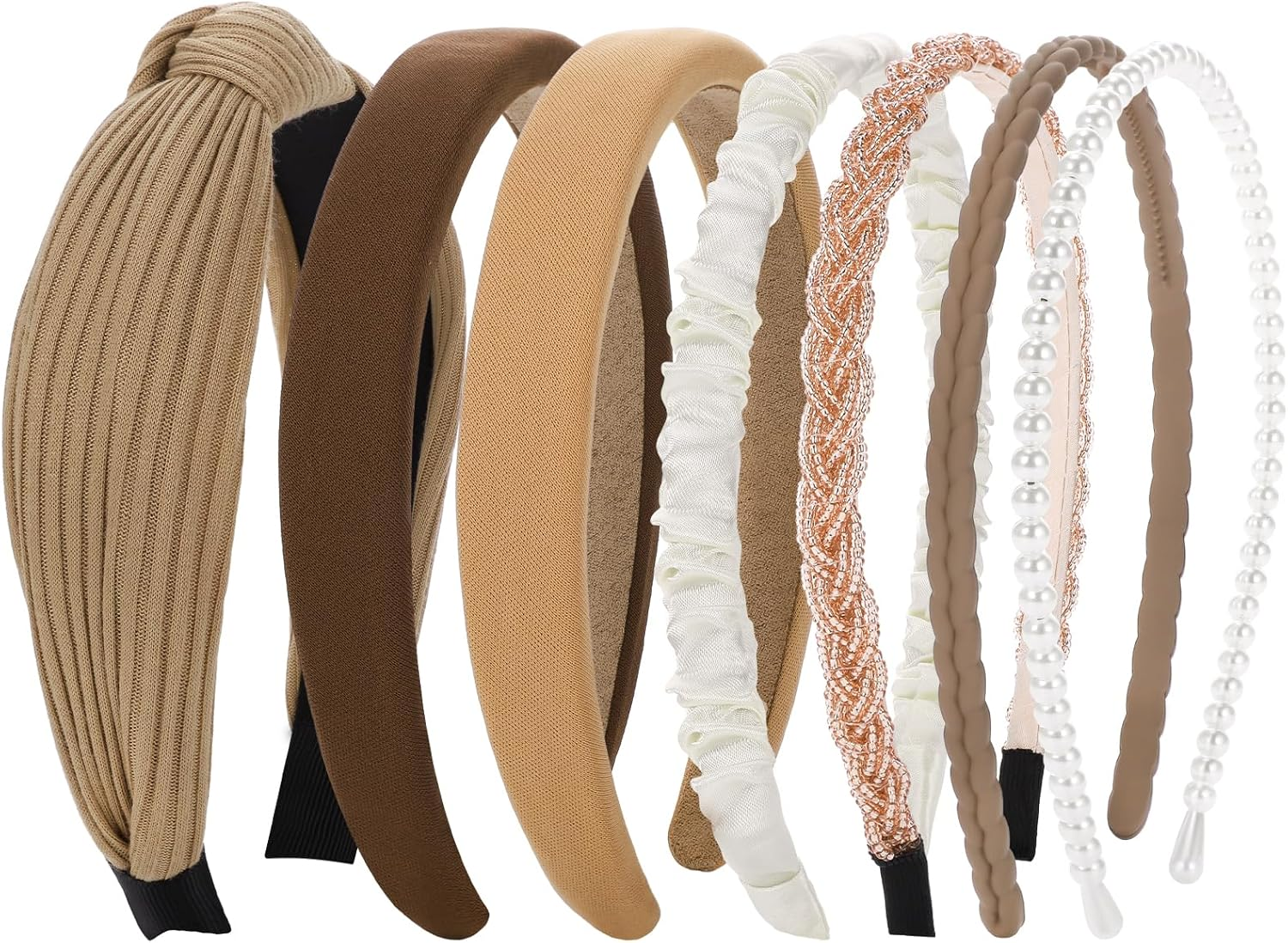 Women'S Headbands, Set of 7 Headbands, Braided Non-Slip Hair Band, Plastic Headbands for Girls and Women (7 Models) image number 3