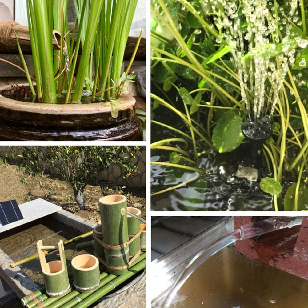 1.4W Solar Panel Submersible Fountain Kit for Small Pond, Garden Decoration - 5 Sprinkler Heads