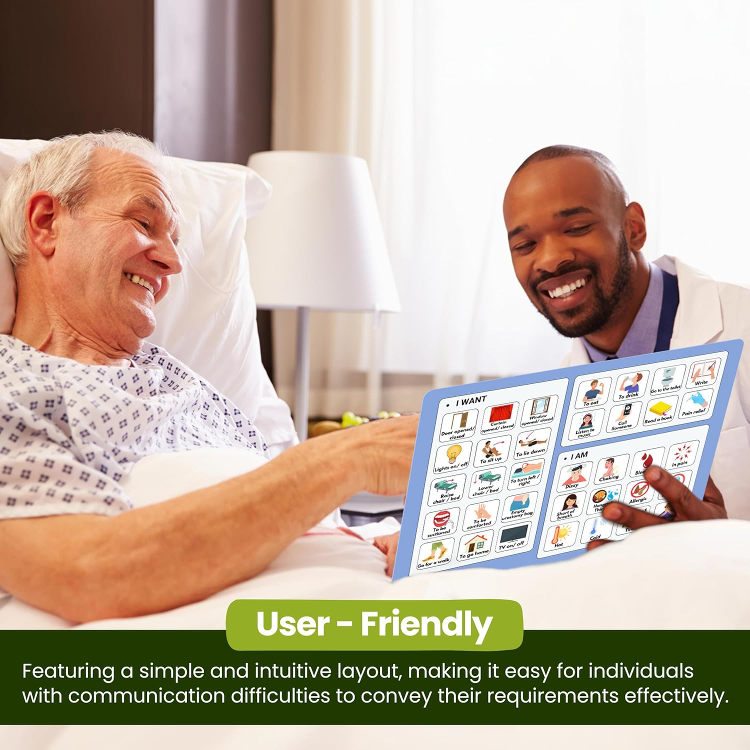 Communication Board for Non Verbal Adults, Picture Symbol Communication Cards for Aphasia, Stroke Patients, Hospital and Care Home Use image number 6