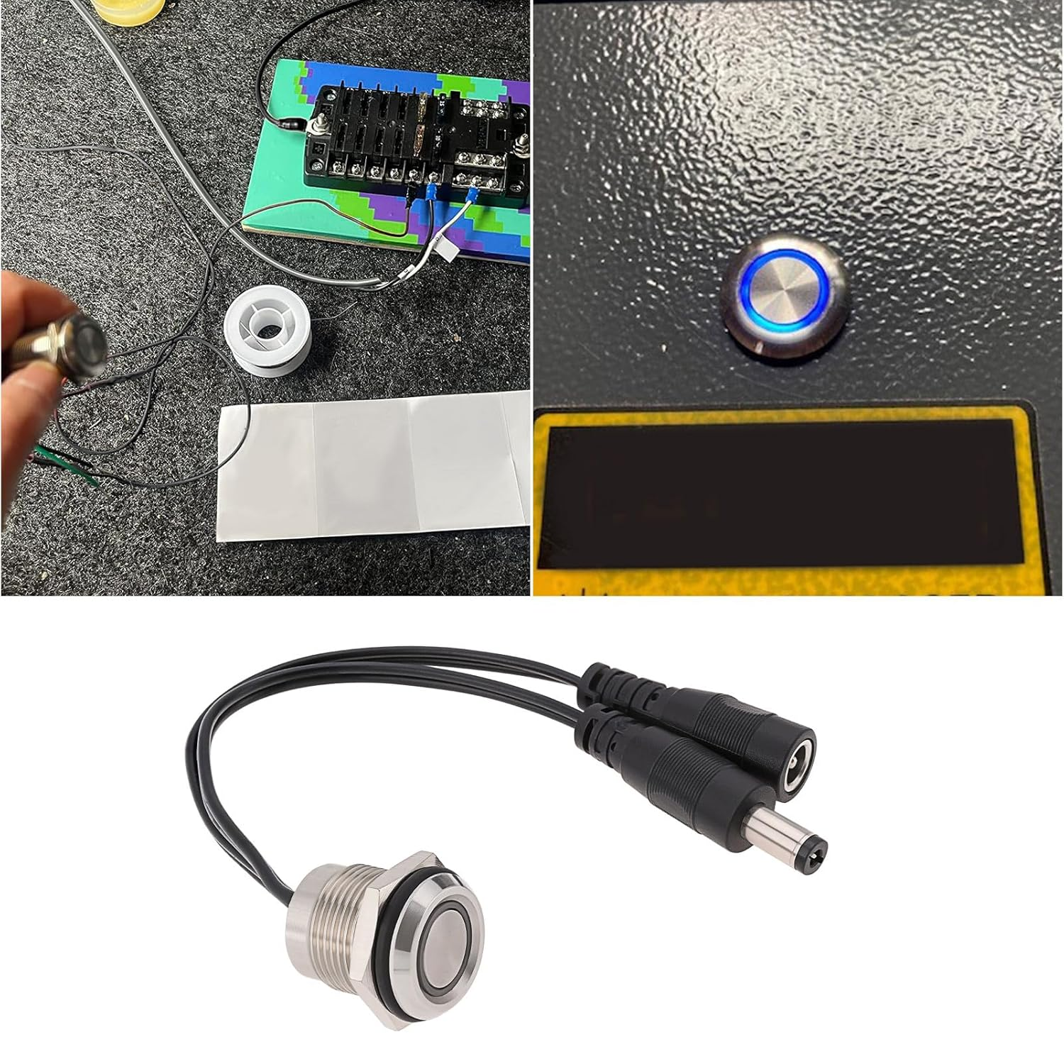 Ecsing 1Pc 16Mm 12-24V Metal Touch Mini Switch Dimmer with Blue Light Suitable for Rvs Caravans Home Interiors Wardrobes and Cabinets image number 5