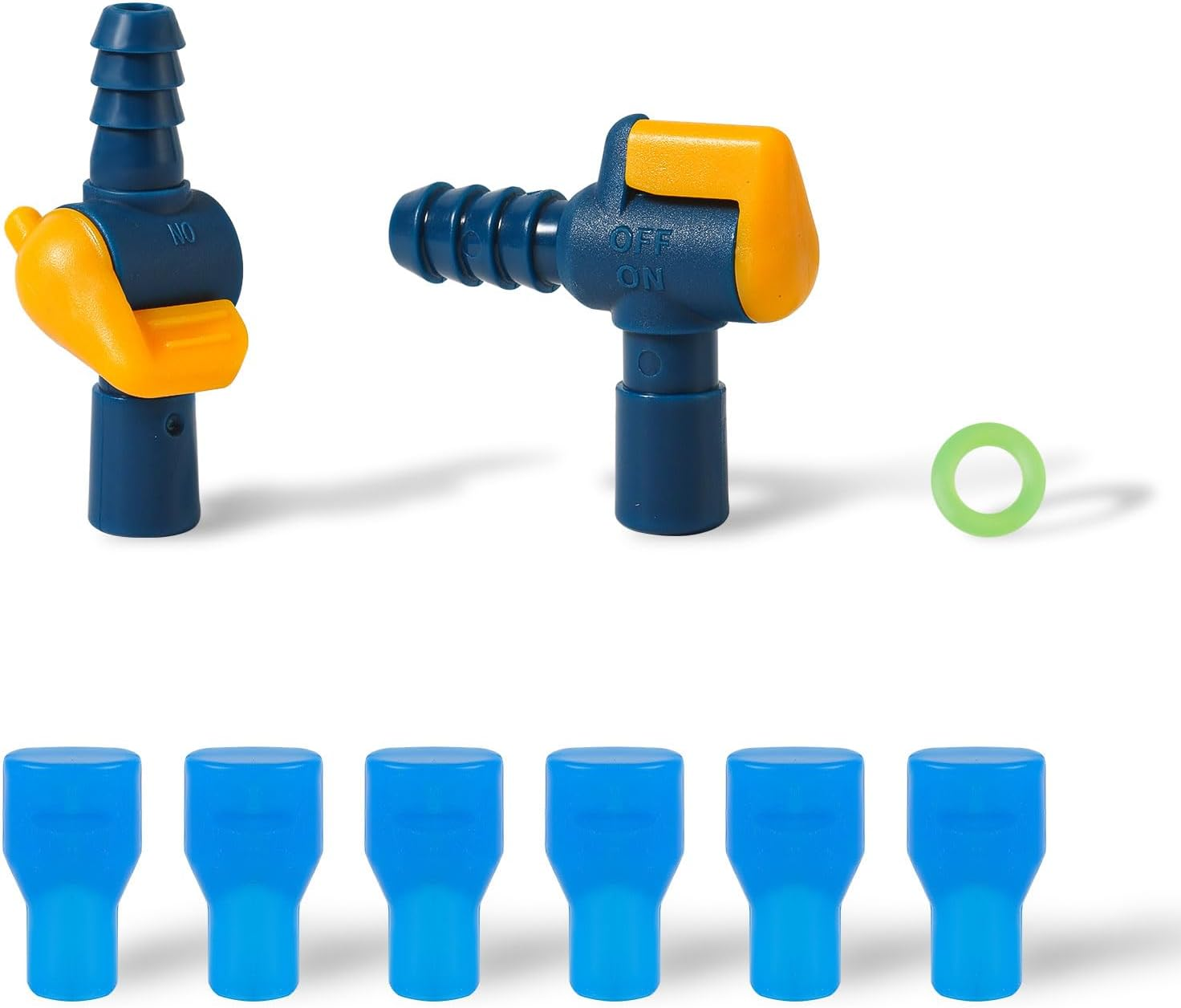 6Pcs Bite Valve Replacement for Camelbak, Hydration Pack Mouthpiece with 2 Hose Connector and O-Ring Replacement Parts for Camelbak Backpack Water Reservoir (Pass-Through + Angled) image number 2