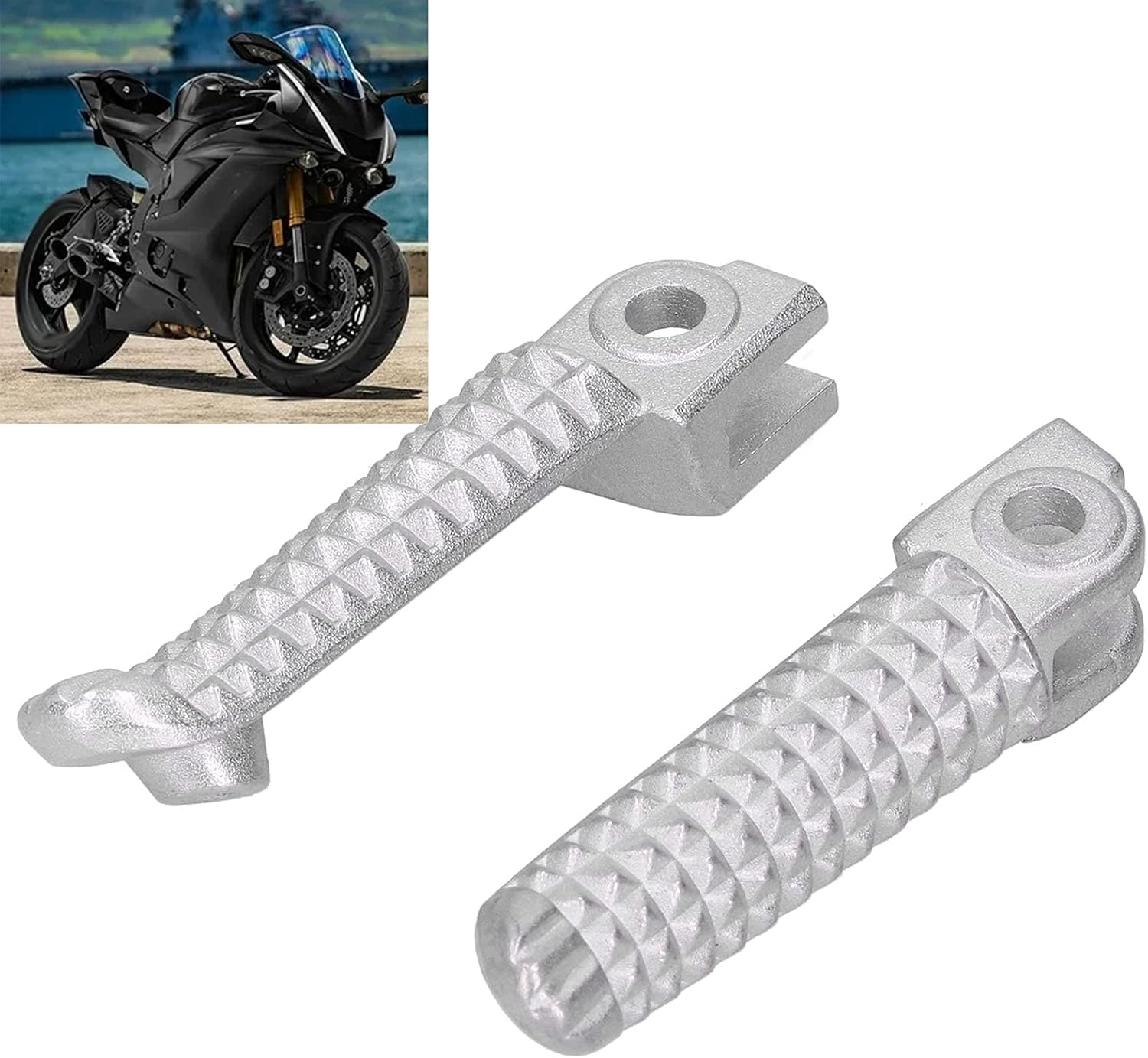 Acouto Front Footrests Foot Pegs Pedal for YZF R1 2002‑2012 for YZF R6 2003‑2011 Motorcycle Foot Rest Foot Step Pegs with Accessories image number 1