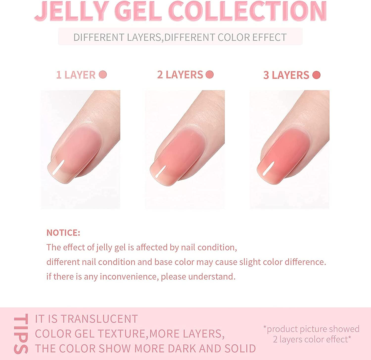Vishine 16Ml Sheer Brown Nude Jelly Gel Polish Translucent Nude Crystal UV Gel DIY at Home Nail Art Soak off Brown Nude Shade E040 - Dusty Rose Pink - E042 image number 2