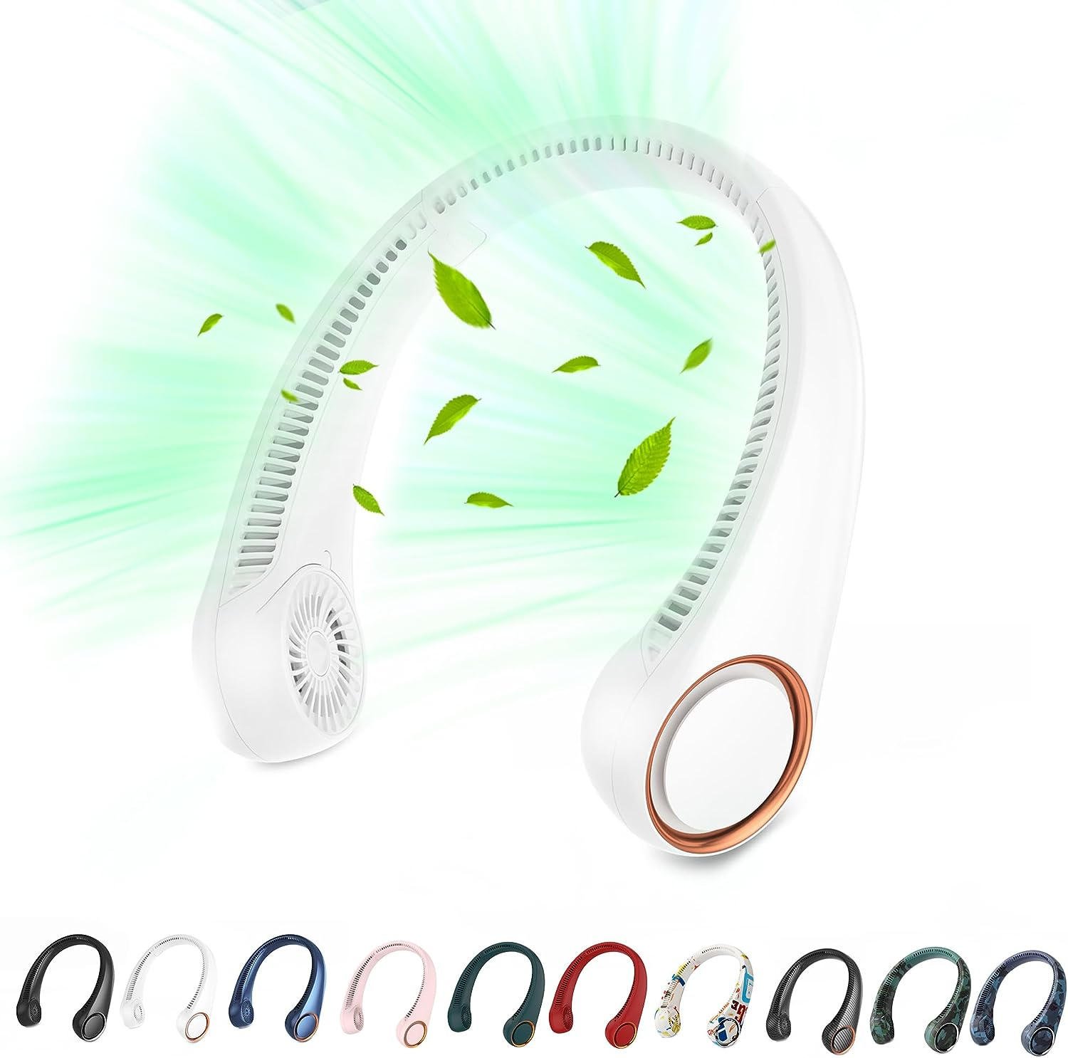 Portable Neck Fan, Hands Free Bladeless, 360&deg; Cooling Personal Fan,Wearable Quiet Fan for Outdoor Indoor, Birthday Gifts for Men Women Mom Dad, 4000Mah Battery USB Rechargeable, 3-Speeds(Black)