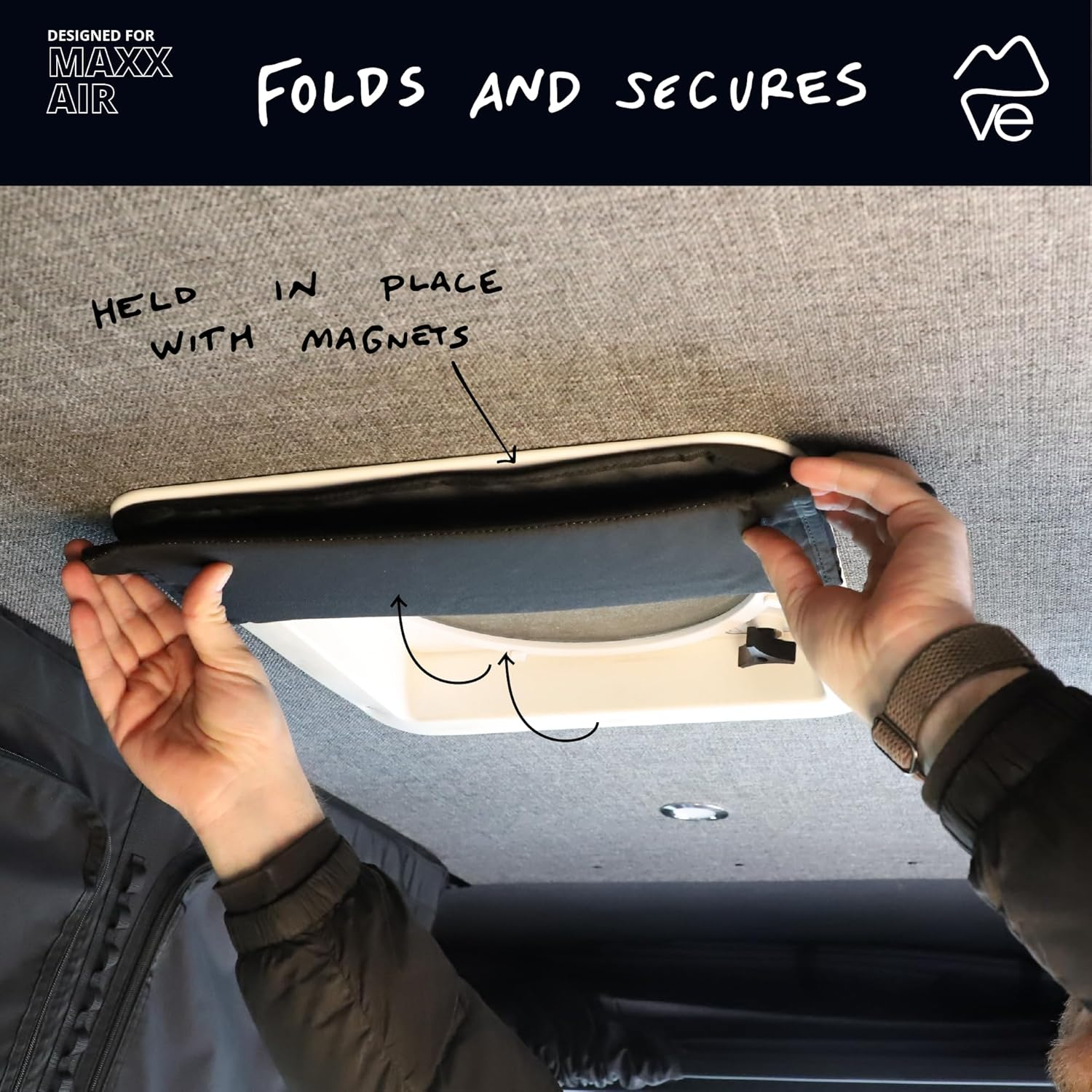 Vanessential Magnetic Insulated Roof Vent Sun Cover for Maxxair Fan, Fantastic Fan 16.5" X 16.5" (Charcoal Gray) image number 3