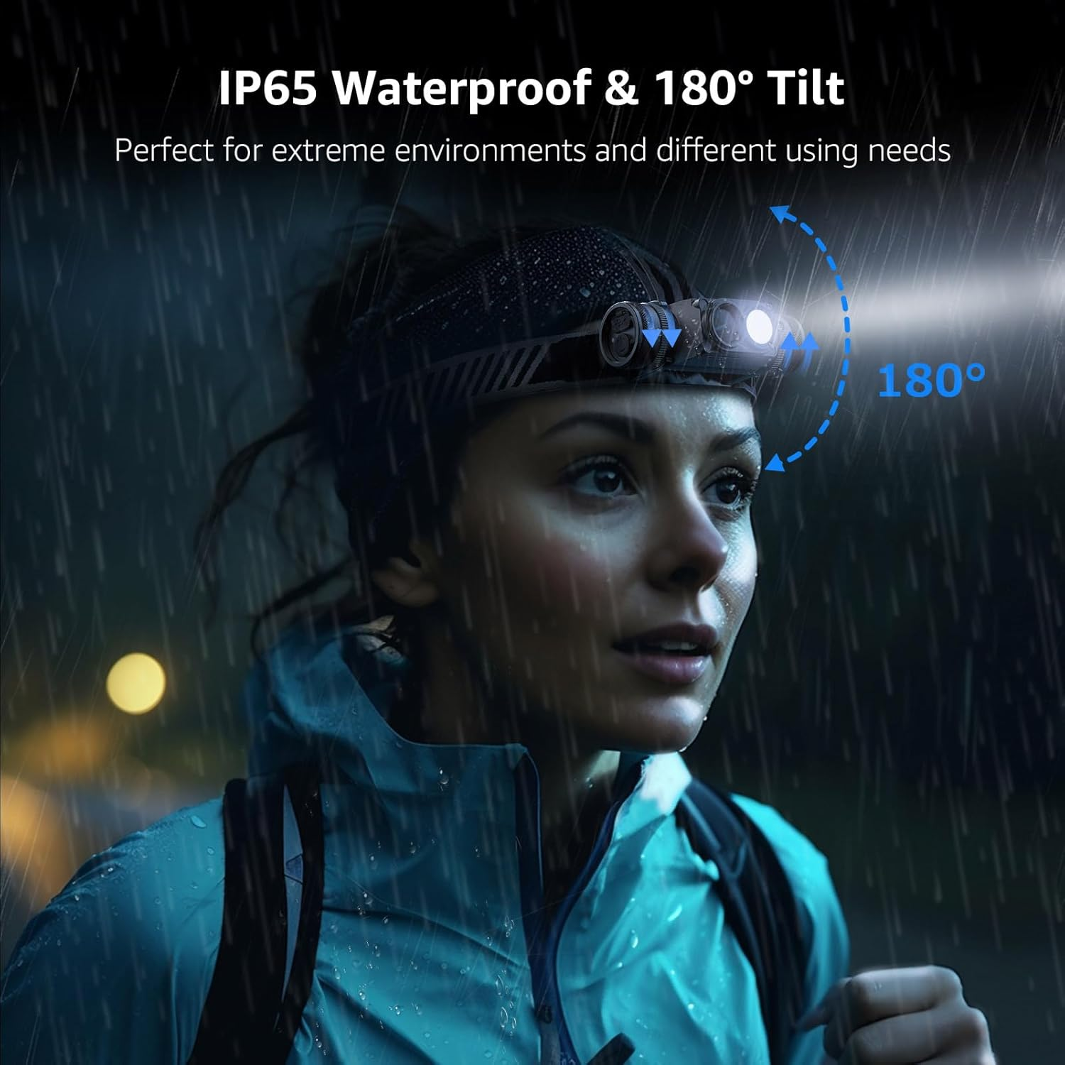 Lepro Head Torch Rechargeable, 2 in 1 Detachable Lightweight Headlamp with IP65 Waterproof, 180&deg; Adjustable, 6 Lighting Modes, Long Runtime, Red Lights, Al Alloy LED Headlight for Camping image number 6