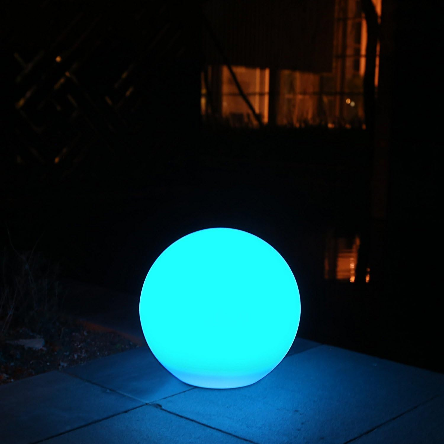 7PANDAS Solar Rechargeable Ball Light, Full Moon LED Ball Light Dual Rechargeable with Solar Battery Power, 35CM 7 RGB Colors Changing IP65 Waterproof for Pool Decor Outdoor(35Cm, 1Pack)