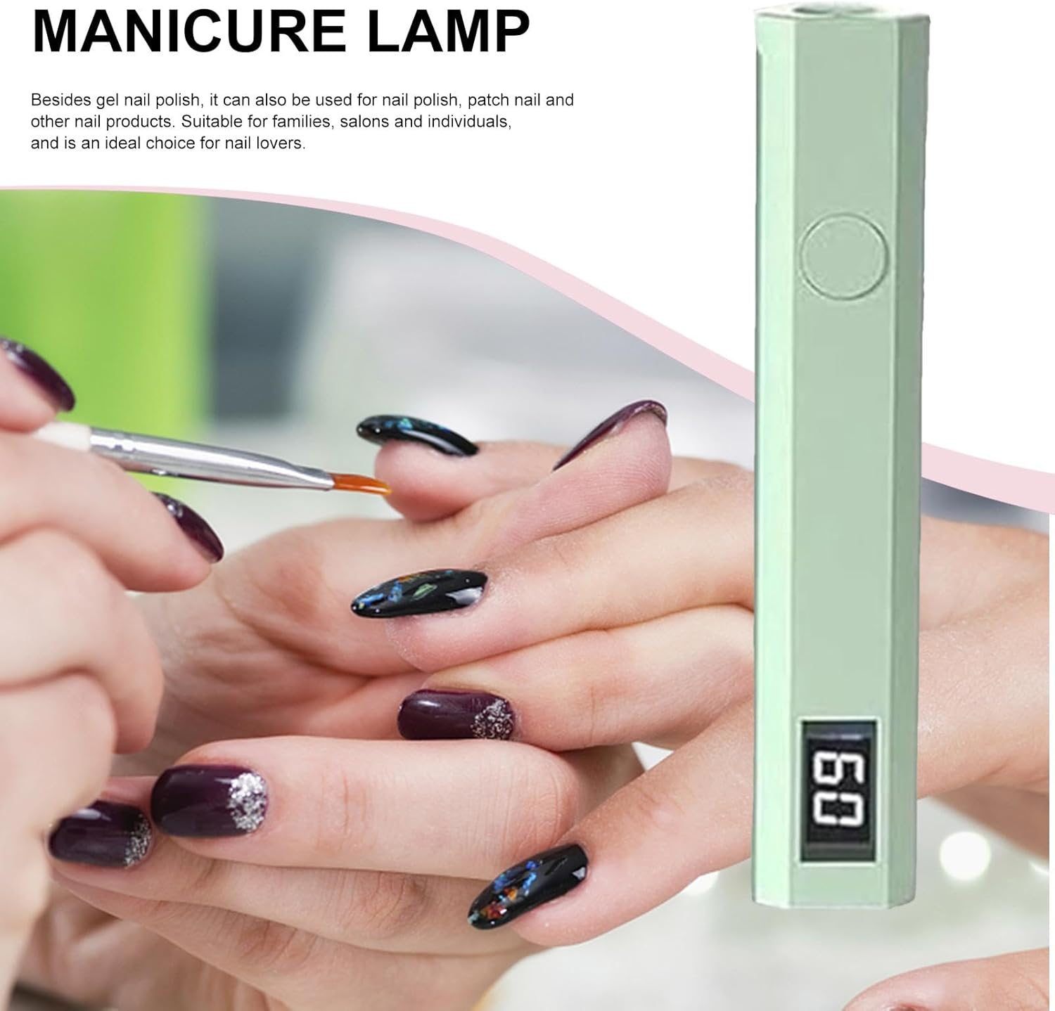 UV NEW LAMP - LED GEL LAMP Digital Display UV LED Dryer | Portable Light Nail Dryer, Professional UV Nail Lamp, LED Nail Curing Light, Hard Lamp - Blue image number 6