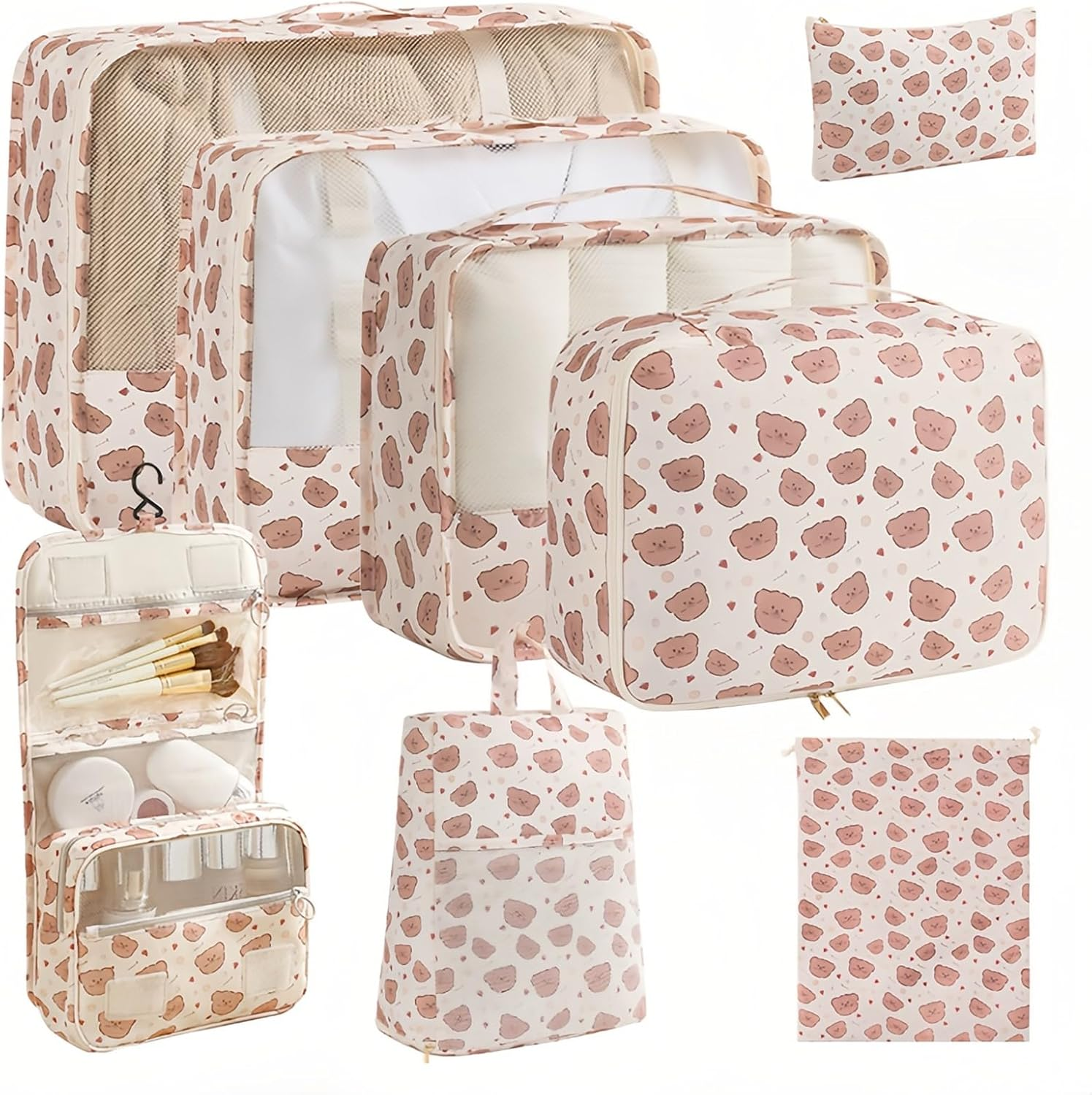 Packing Cubes for Travel, 8Pcs Travel Luggage Organizers for Suitcase, Multi-Size Packing Organizers with Compression Straps & Premium Water-Resistant Fabric image number 4