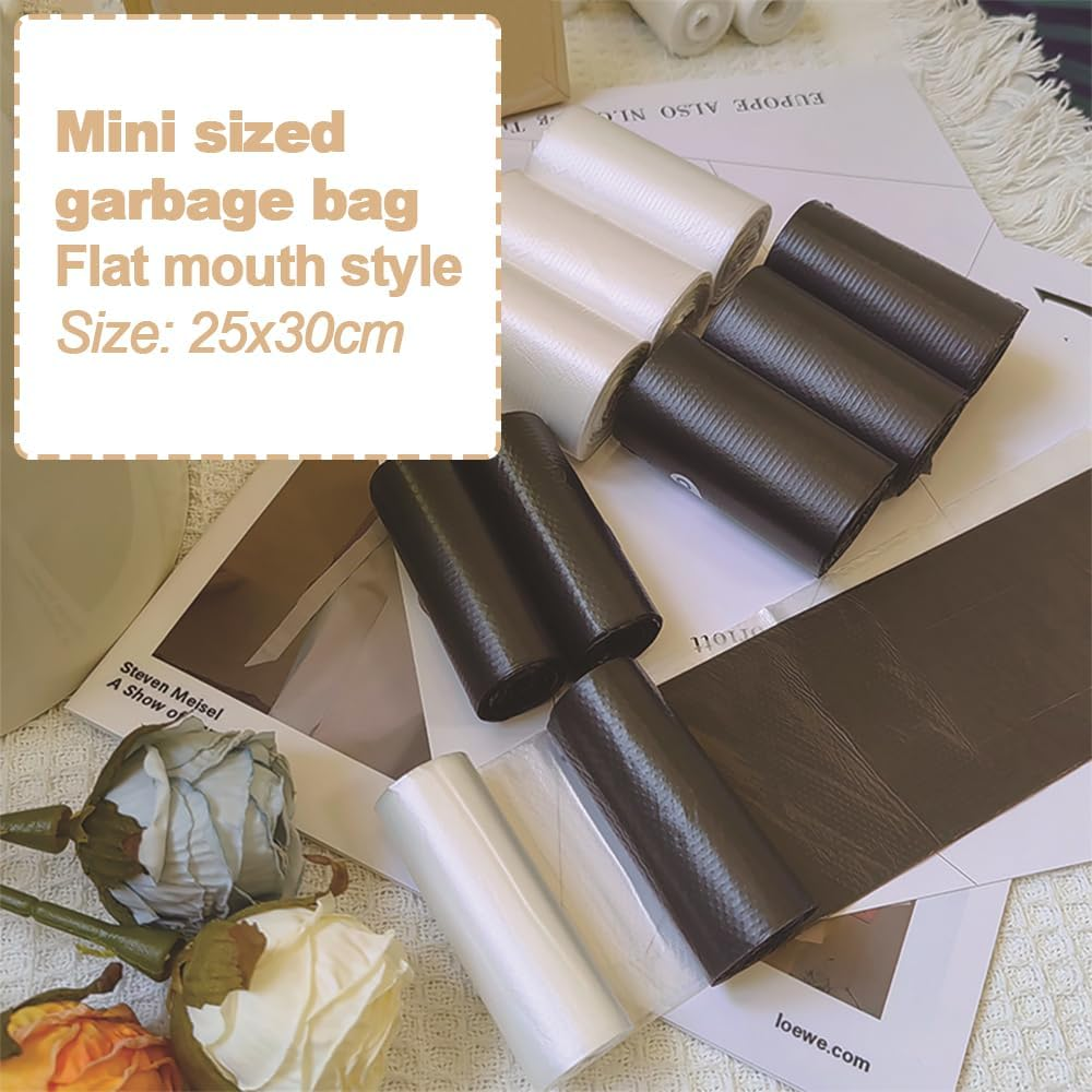 Mini Trash Bags (0.8 Gal) &ndash; Perfect for Car, Home & Office. Portable Disposable Waste Bags Fit Small Trash Cans &ndash; Essential Car Accessory for On-The-Go Cleanliness (6, Black) image number 1