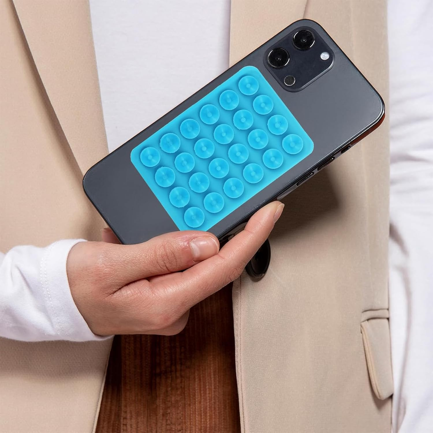 12PCS Suction Phone Case Mount, Sillicon Adhesive Phone Accessory for Iphone and Android, Hands-Free Fidget Toy Mirror Shower Phone Holder, Tiktok Videos and Selfies image number 2