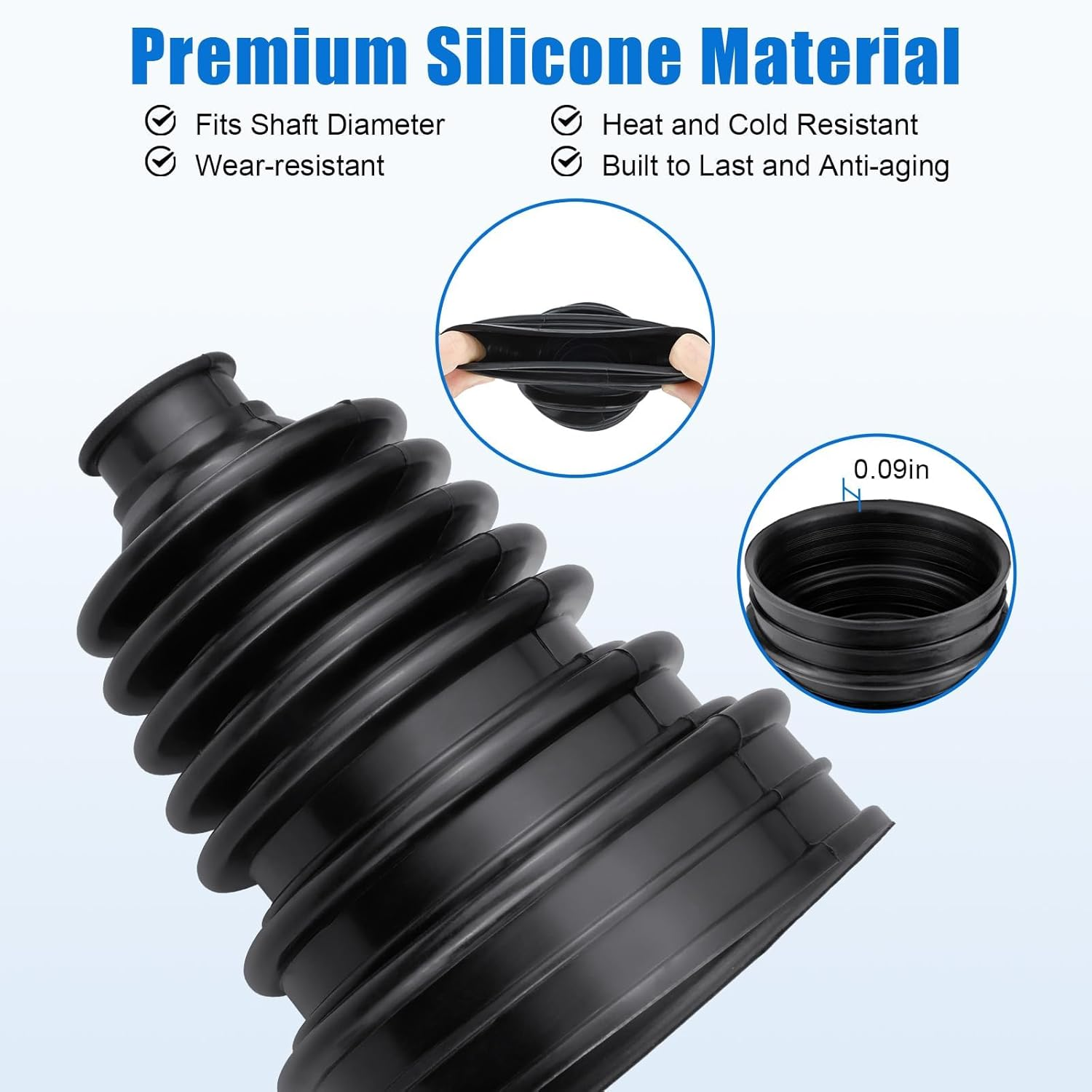 2PCS CV Boot Repair Kit for 19Mm to 24Mm Shafts Universal Car CV Axle Joint Boots Replacement Constant Velocity Kits with Clamps Cable Ties Dustproof Flexible image number 2