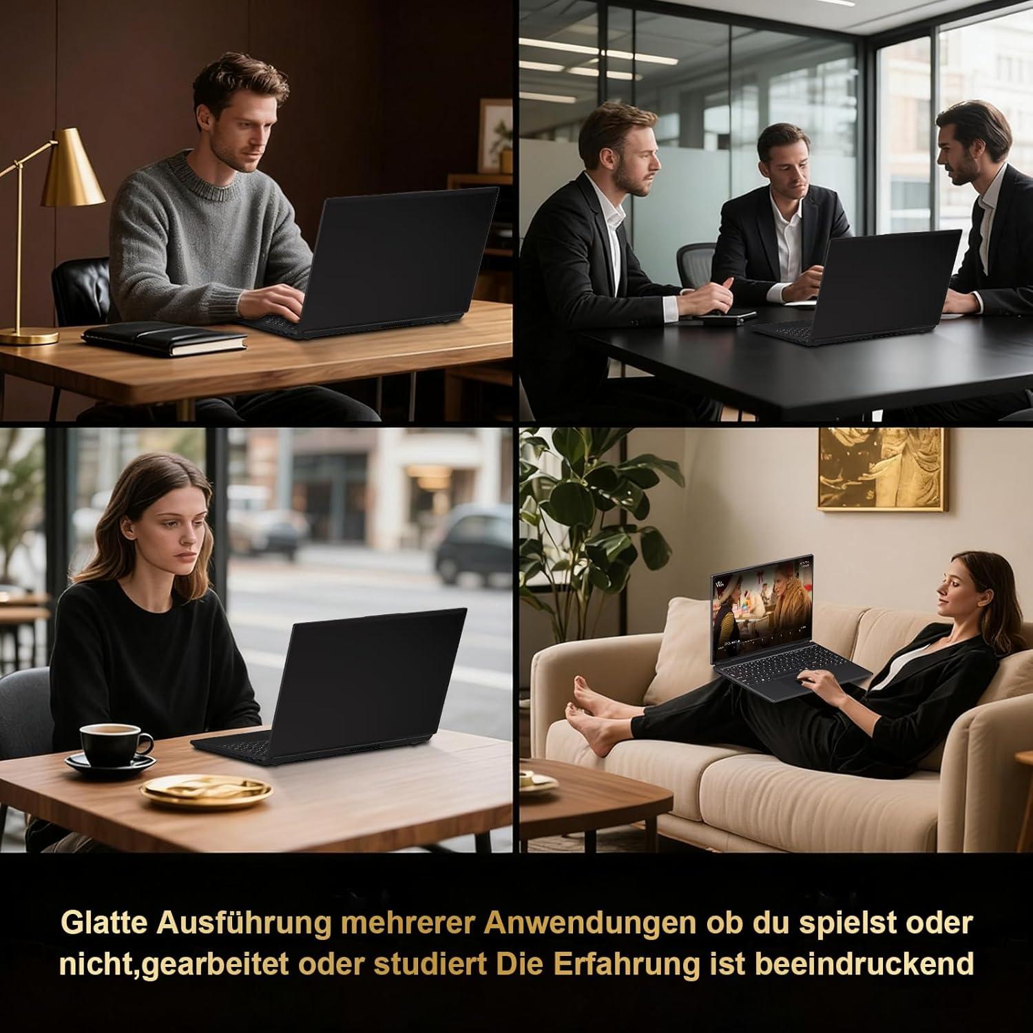 2025 Gaming Laptop 16 Inch Win11 12 + 512GB SSD Support 2TB (HDD-2TB) 1920 X 1200 Notebook 4-Core Celeron N5095 (Up to 2.9 Ghz) Laptop with Number Keyboard Wifi Mini HDMI German Keyboard Cover Black - N600-Black-2 image number 6