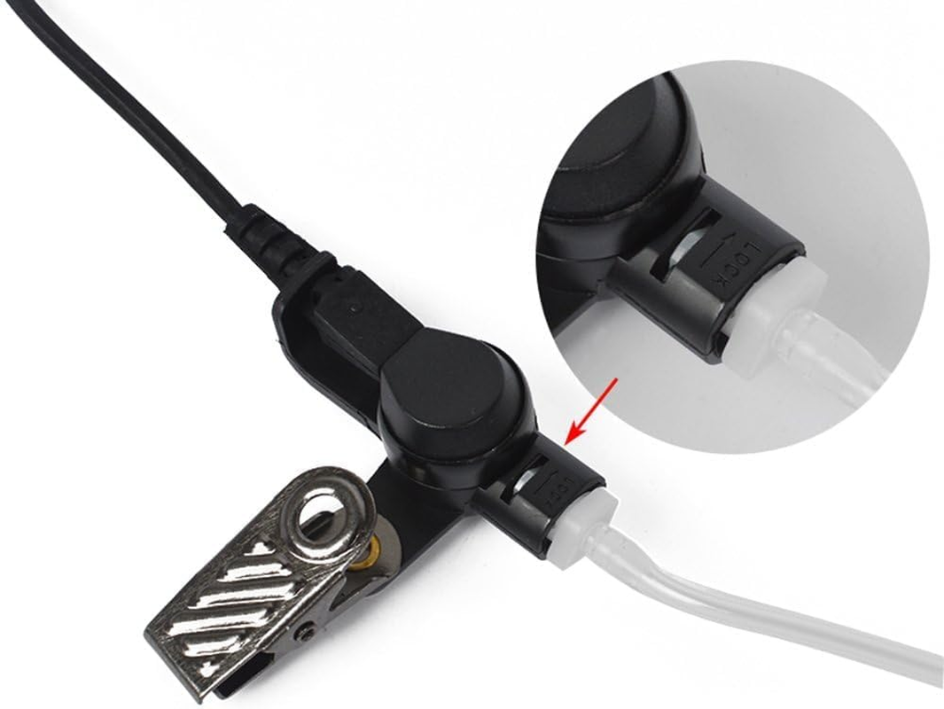 HYS 3.5Mm Police Listen Only Acoustic Tube Earpiece with One Pair Medium Earmolds for Speaker Mics image number 1