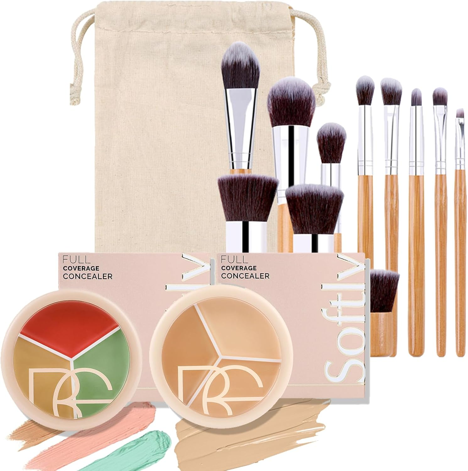 Enmart 12 Colors Cover Cream Blush Palette, Eye Makeup Palette, Concealer Palette, Highlighter Blush Powder Cosmetics, Smudge Proof, Natural-Looking, Contour Highlight Contour Palette for Women Girl