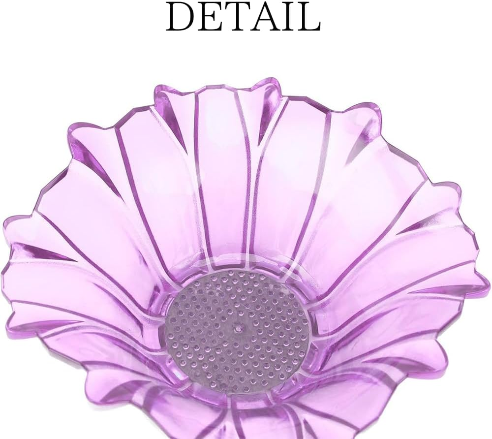 Violet Bird Feeder Stand Set Multi Feeder Hanging Kit,Plastic Carbon Steel Flower Shape,Bird Food Holder Container,For Balcony Porch Railing Bird Feeder image number 3