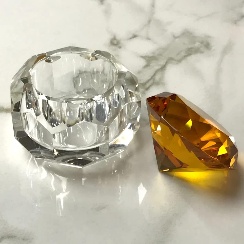 Large Crystal Glass Jar 50Ml with Beautiful Stone Diamond Shape image number 6