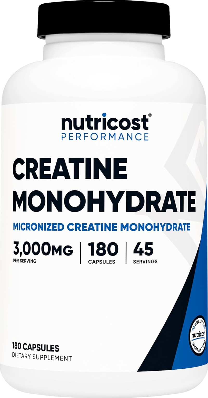 Nutricost Creatine Monohydrate 3,000Mg, 180 Capsules (750Mg per Capsule) - Gluten Free, Non-Gmo image number 1