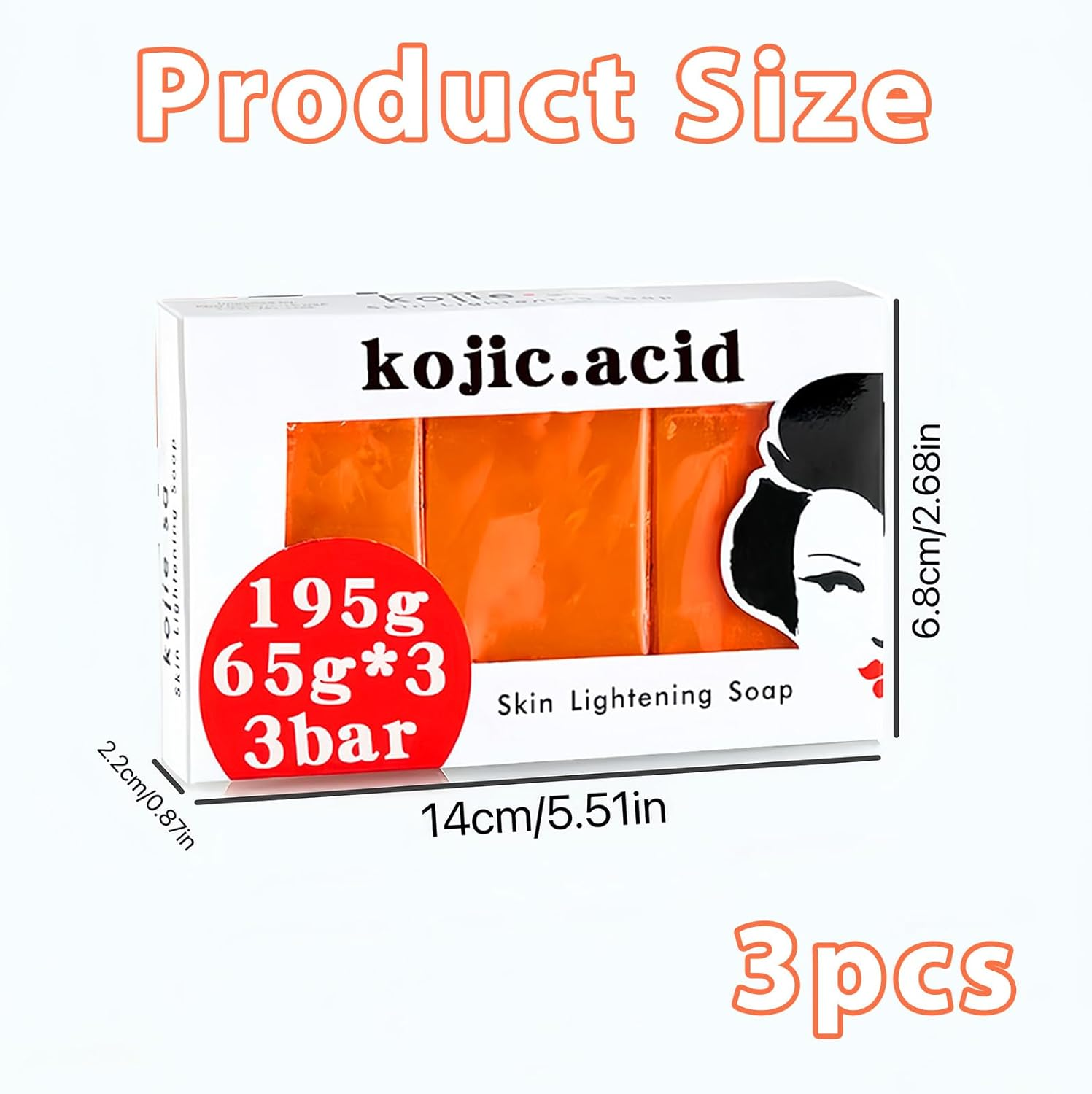 3 Pcs Turmeric and Kojic Acid Soap, Turmeric and Kojic Acid Soap,Bightoning Kojic Soap,Gentle Moisturizing Bar Soap,Suitable for Body, Face Daily Cleansing Skin Care image number 5