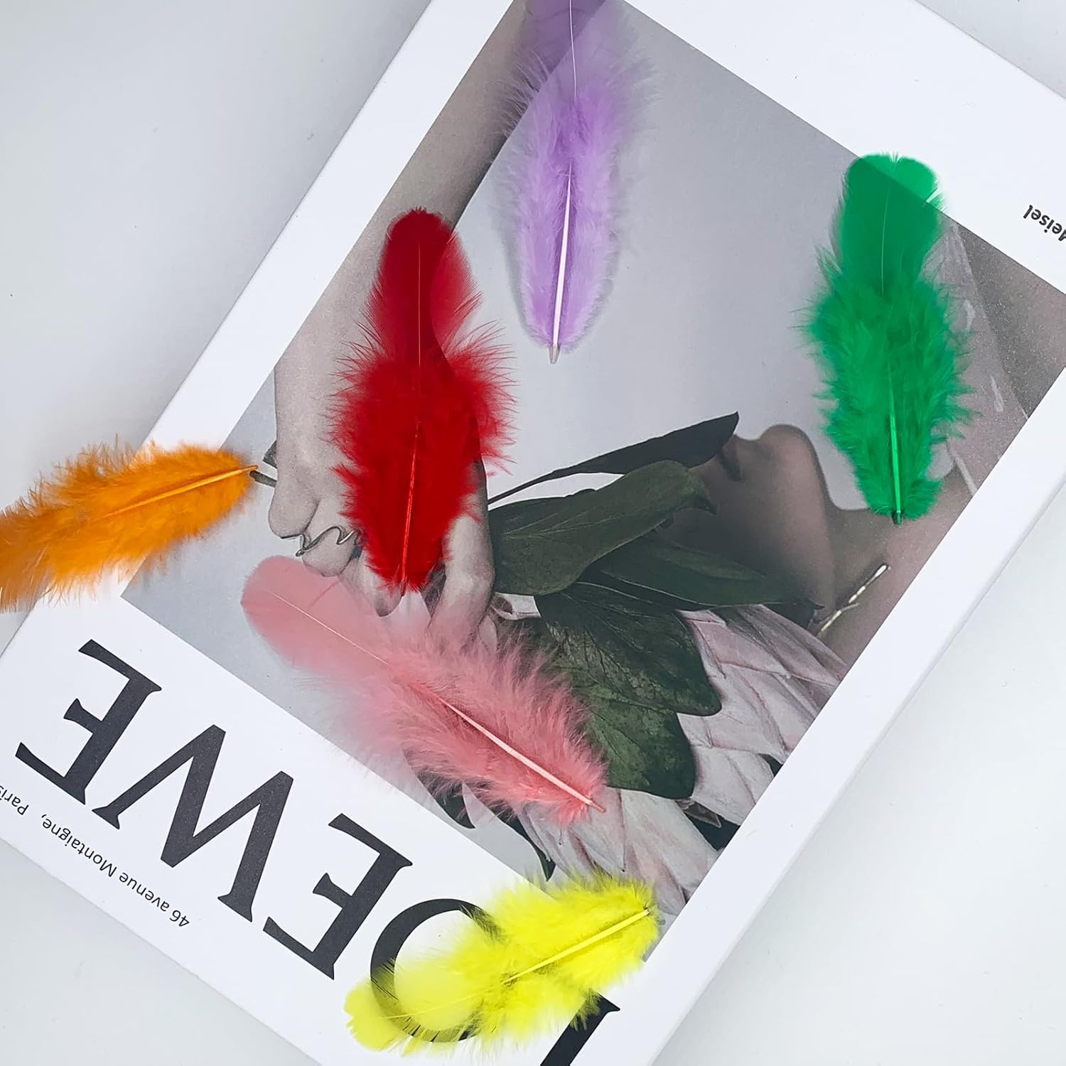 500Pcs-Colorful Rooster Feathers 3-5Inch Bulk Feathers for Crafts DIY Dream Catcher Supplies（500Pcs） image number 3