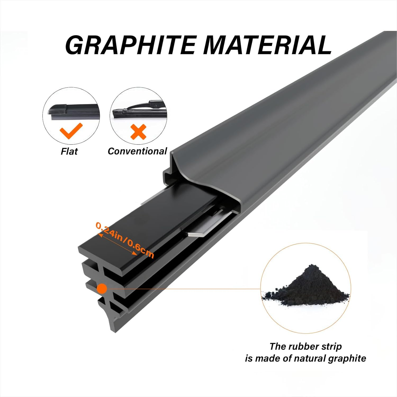 MAEZOE 2-Pack 28" Wiper Blade Refill, Silicone Windshield Wiper Refill for Replacement Windshield Wipers, (Strip Height: 11Mm, Width: 6Mm) Fit for Frameless Wiper Insert image number 2