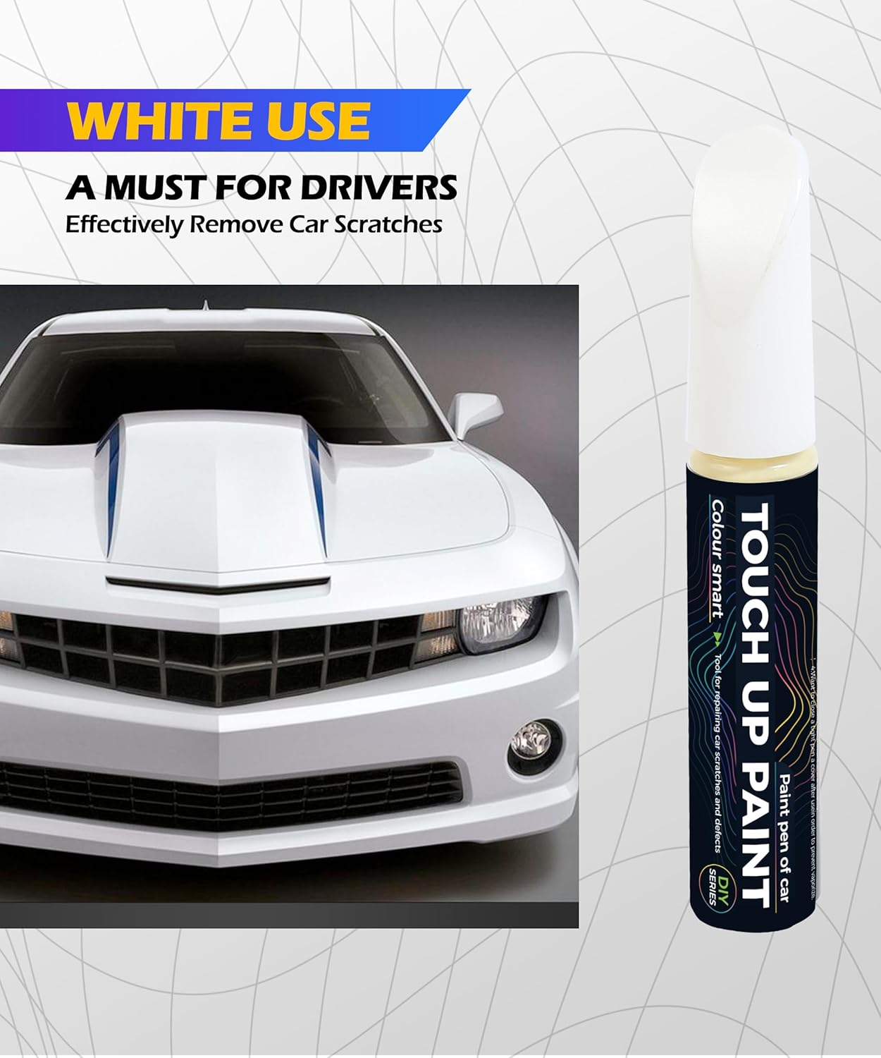 Car Paint Scratch Repair,Touch up Paint for Cars,Car Accessories Car Paint,Car Scratch Repair,Touch up Paint Pen,Car Scratch Remover Pen,Car Touch up Paint Pen for Erase Car Scratches (White) image number 1