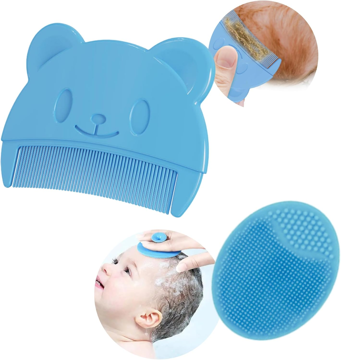 Baby Comb for Milk Scab, Newborn Hair Comb, Baby Hair Brush with Soft Teeth, Comb against Milk Scab Baby Child, Assorted Colours (Green (1 Piece))