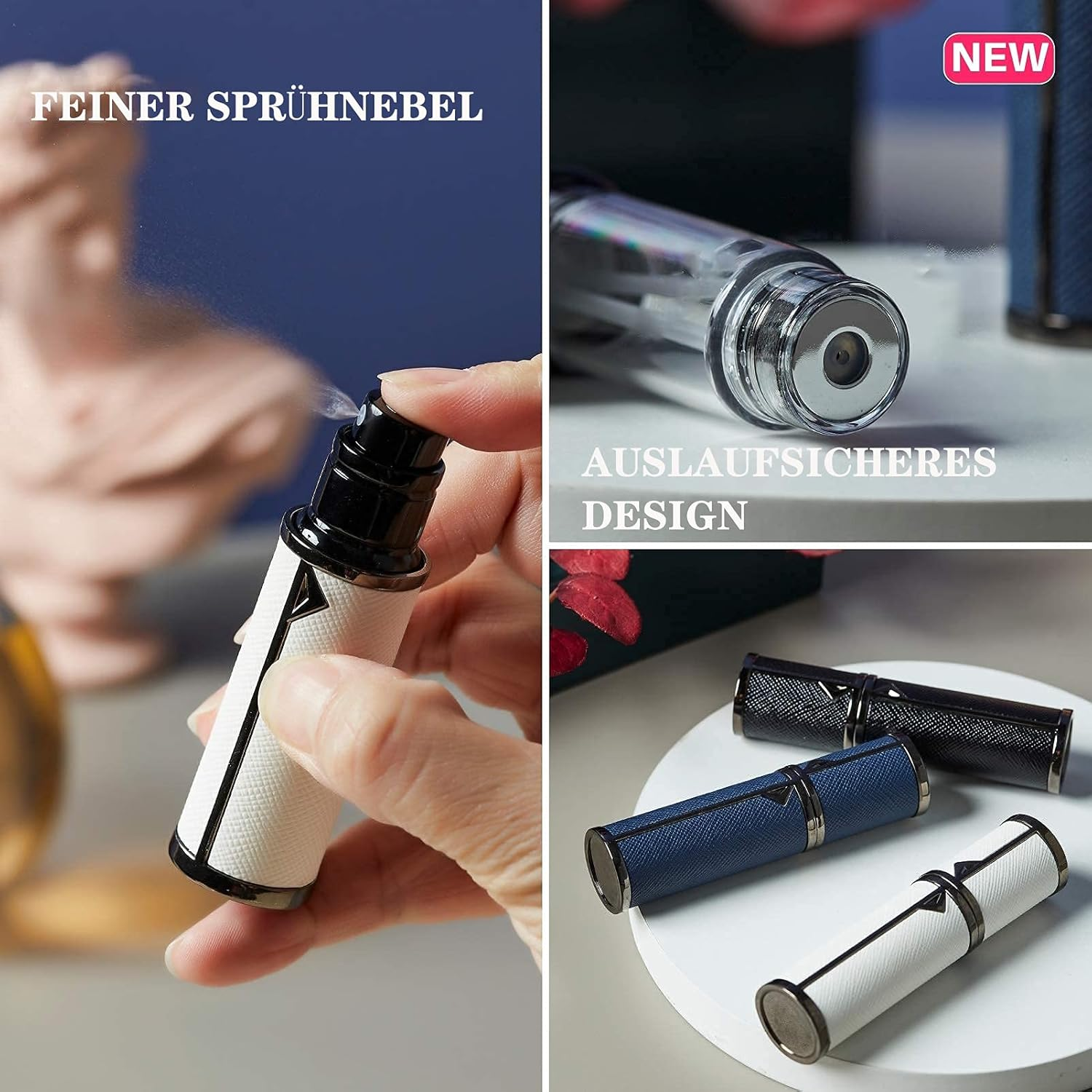 BRARIOS Perfume Atomiser Refillable, 5 Ml Mini Perfume Atomiser, Spray Bottle Small for Perfume, Perfume Bottles Empty for Travel (B-White) image number 2