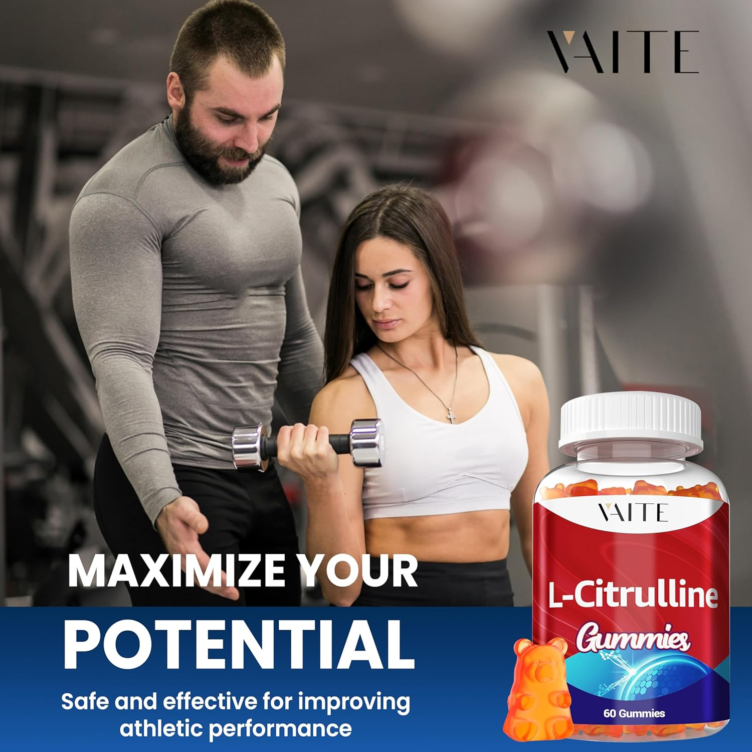 L Citrulline Gummies for Men - Powerful Vasodilator with Calcium, 1600Mg per Serving, Extra Strength, Boosts Nitroxyl and Nitric Oxide Production, Supports Energy and Endurance, 60 Chewable Gummy image number 5