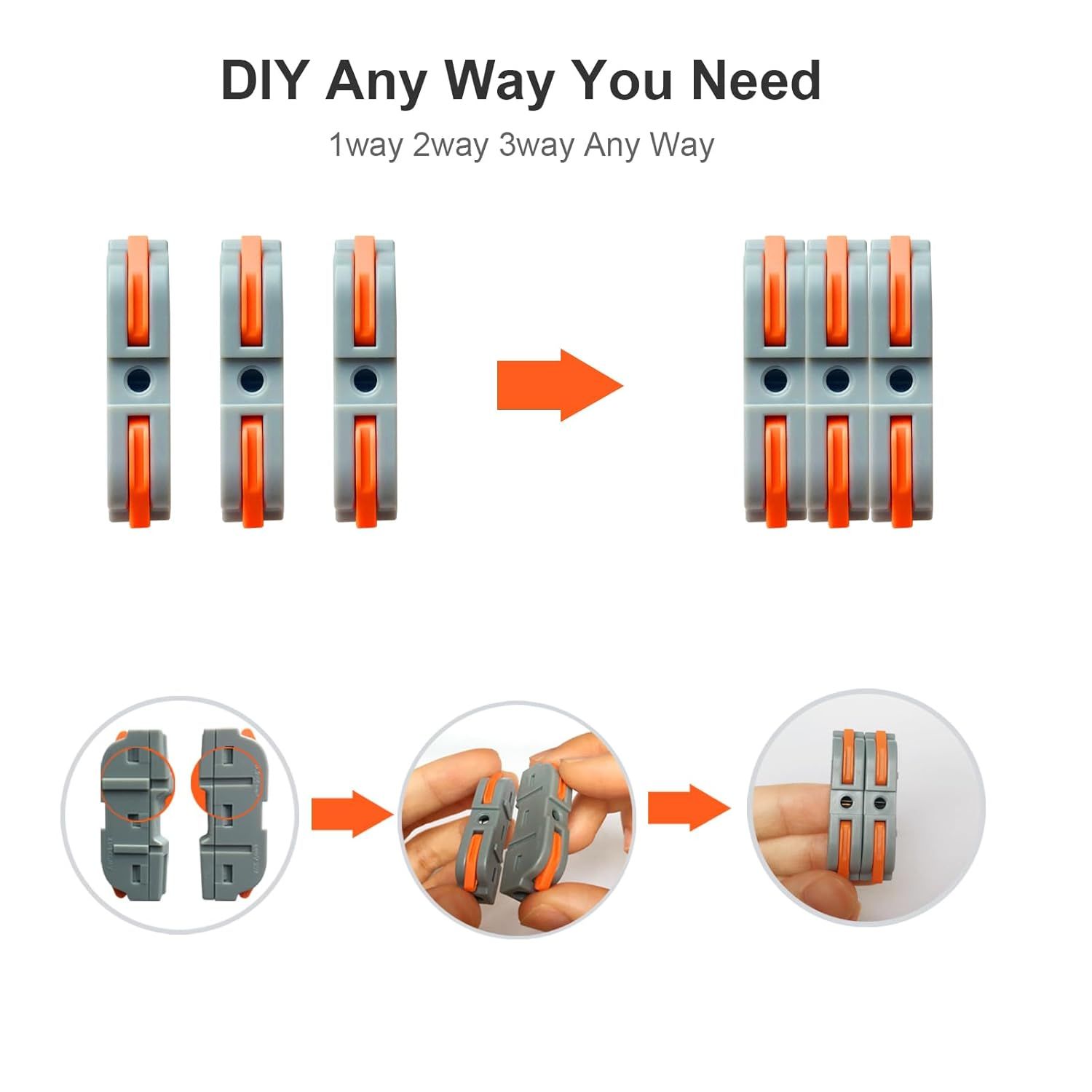 Fullfun 40 Pcs Lever Wire Nuts Connectors, Compact Splicing Wire Connector Push-In, Electrical Connectors Assortment Kit for Quick Connect 28-12 AWG 1 in 1 Out image number 2