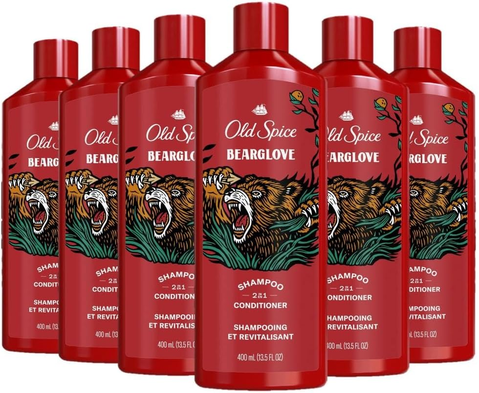 Old Spice Bearglove 2In1 Shampoo and Conditioner for Men, 13.5 Fl Oz, Pack of 6 image number 4