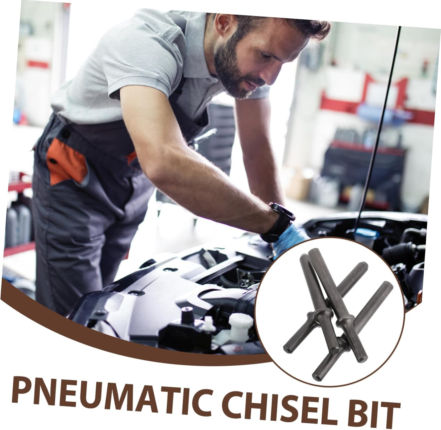 TIDTALEO 4Pcs Air Hammer Chisel Rivet Pneumatic Hammer Drill Bits Tool for Automotive Repair Smooth Surface Finish image number 4