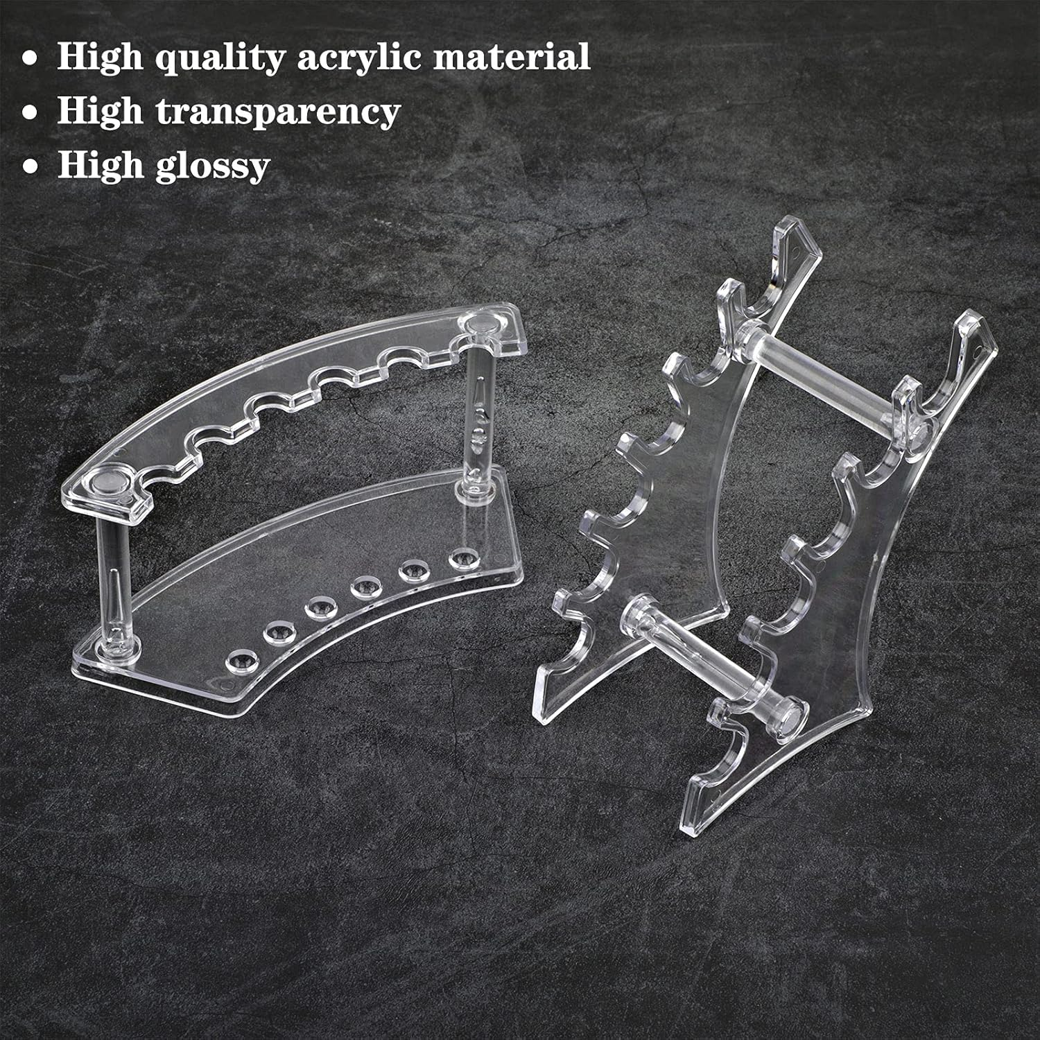 Teling 4 Pieces Pen Display Stand Acrylic Pen Holder Clear Pen Stand Rack Organizer Nail Brush Holder Stand for Make up Brush image number 3