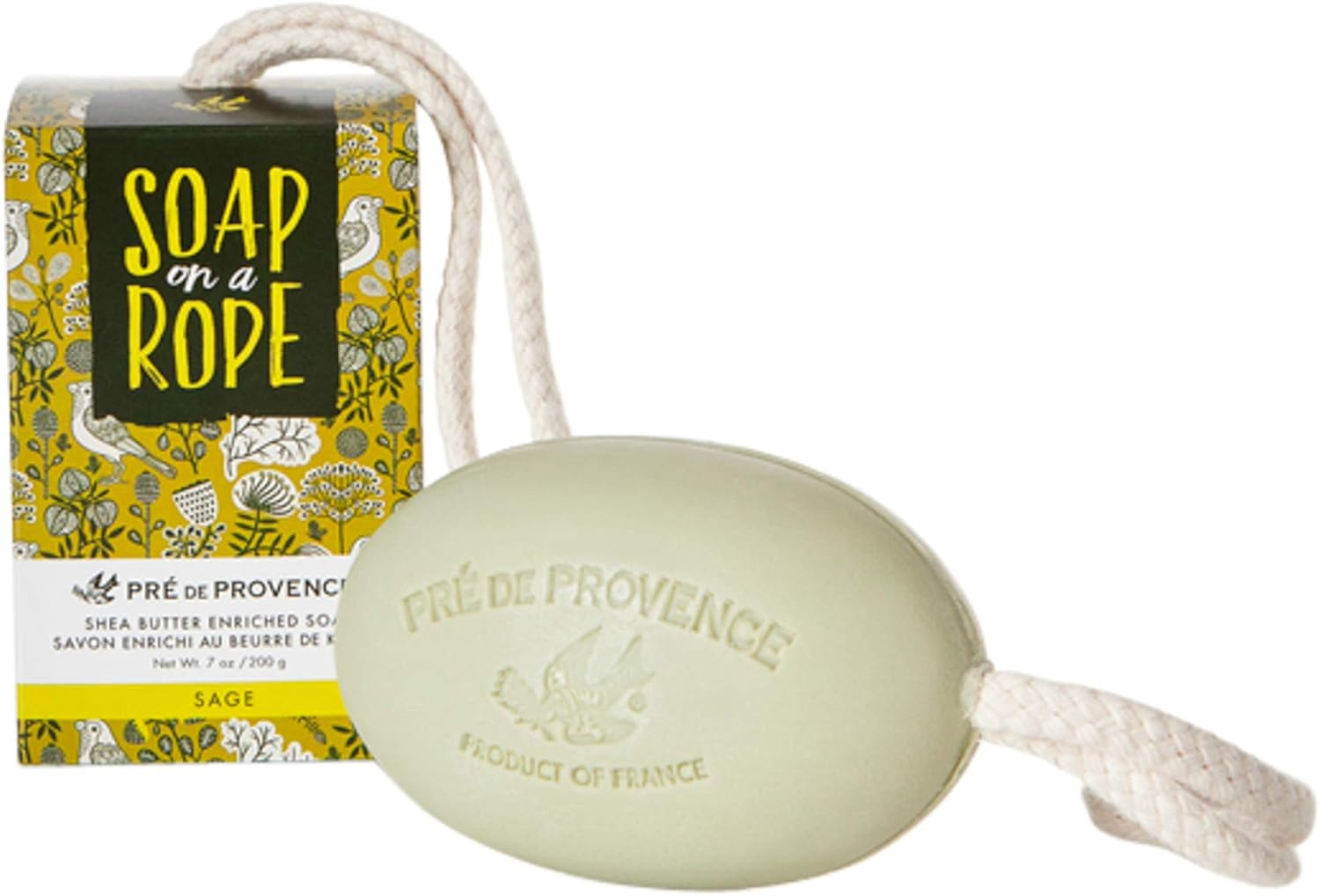 Pre De Provence Soap on a Rope, 200 Gram Sage