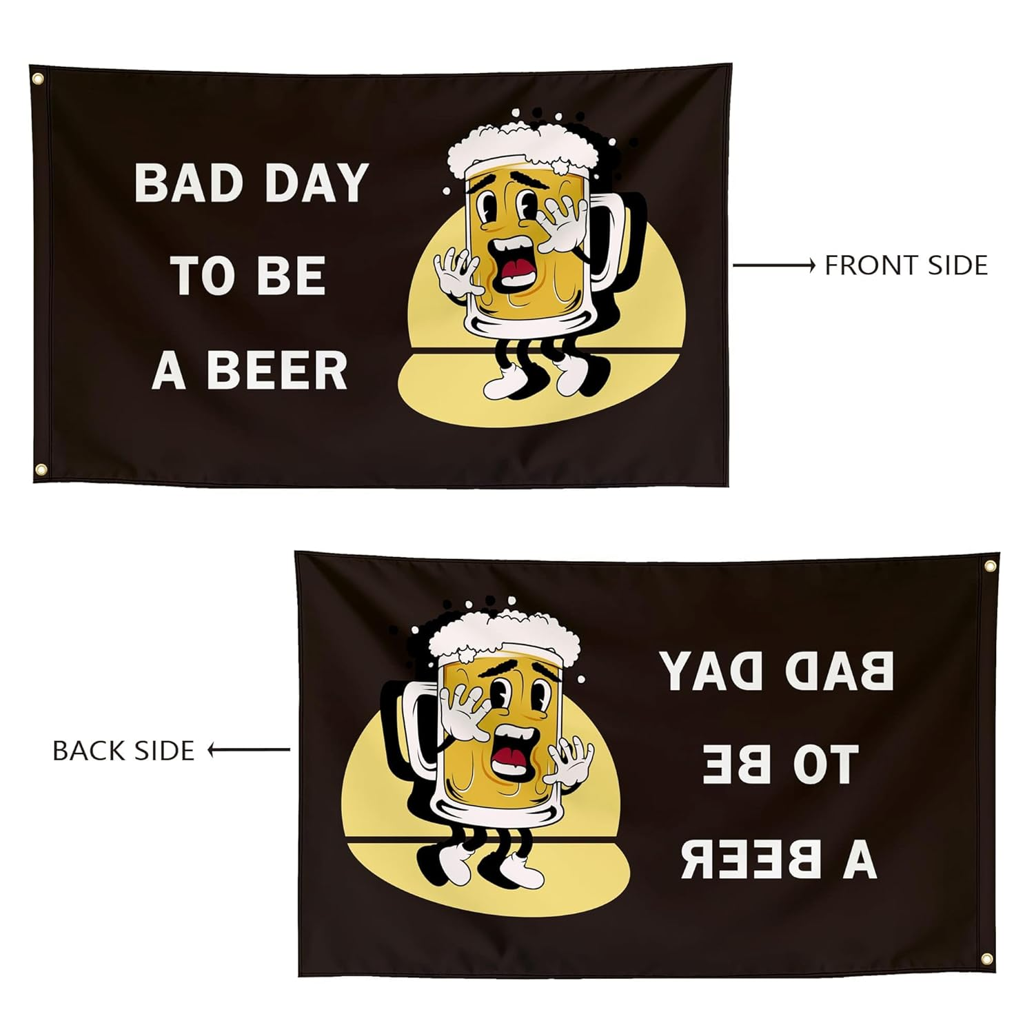 Dekorbay Bad Day to Be a Beer Funny Cool Flags Meme Flags Banner 3X5 FT Room Guys Girls College Dorm Bedroom Bar Pubs Frat Man Cave Wall Art Hangings Decor, Thick Polyester image number 3