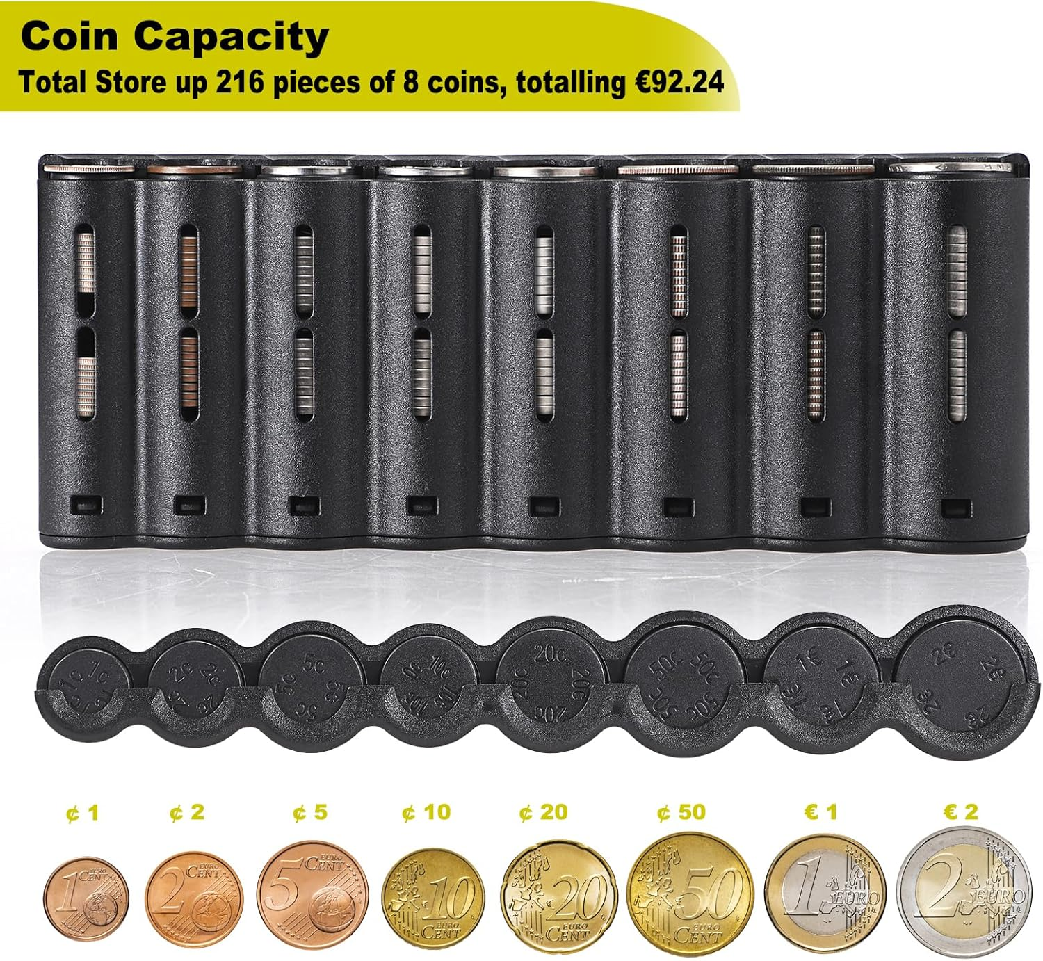 OGA Wallet with Coin Dispenser, Black Waiter'S Bag, Belt Bag with Coin Sorter and Organiser for Waiters, Bus Drivers, Taxi Drivers, Adjustable Belt, 8 Compartments for Coins (21.3 X 7 X 10.3 Cm image number 4