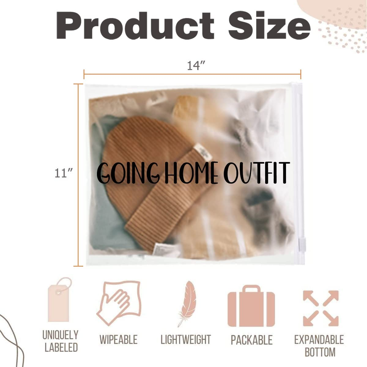 Agromusk 15 Pack Hospital Bags for Labor and Delivery,11 X 14 Inch Maternity Bag Essentials Mommy Born Baby,Diaper Organizing Pouches Resealable Frosted Pre Packed First Time Mom Must Haves image number 6