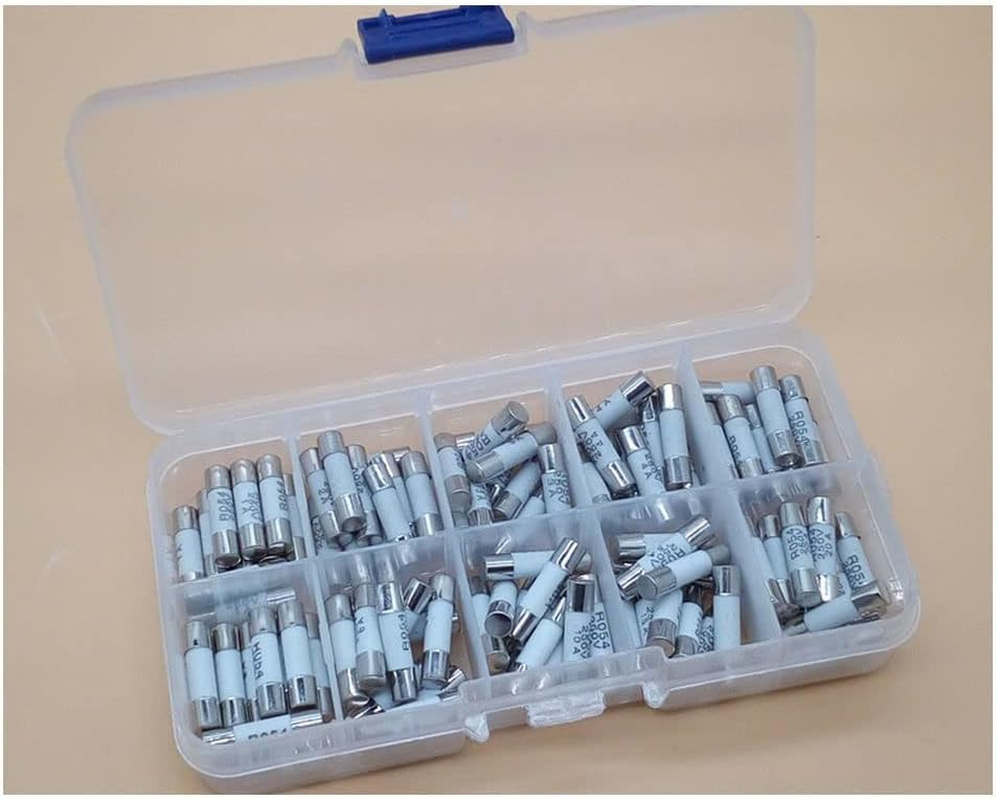100PCS Ceramics Fuses Kit Slow Blow 5X20Mm 1A 2A 3A 4A 5A 6A 8A 10A 15A 20A 250V 5 * 20 Protective Insurance Tube Set image number 2