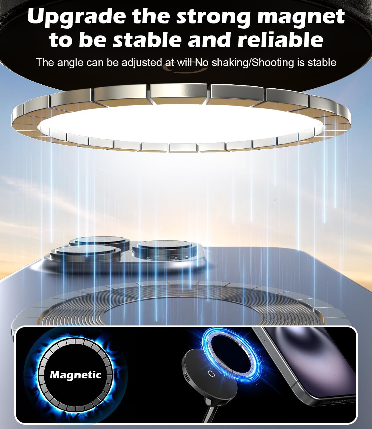 Cloudvalley 15W Fast Wireless Charger Car Phone Holder Mount, Vacuum Suction Cup Phone Holder Design for Magsafe Iphone 16/15/14/13/12, 360&deg; Adjustable & Foldable Stand for Dashboard & Windshield image number 5