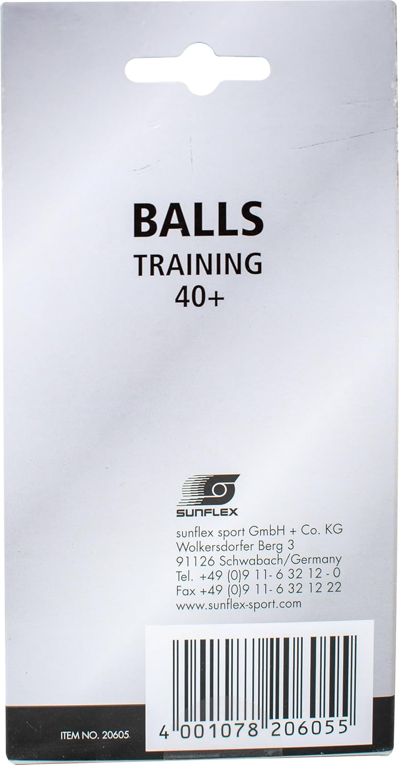 Training 40+ Table Tennis Balls (Pack of 6), White, Plastic Table Tennis Balls for Multi-Ball Training & Serving Practice