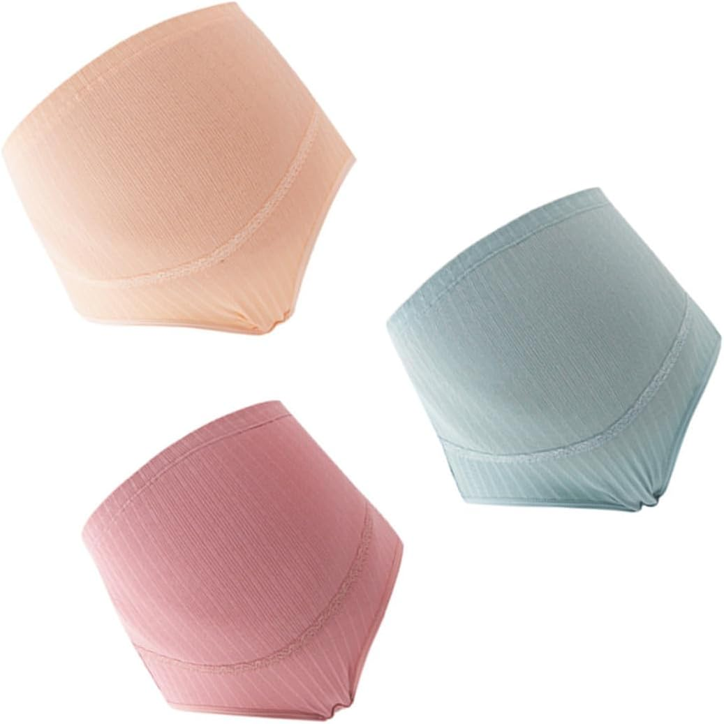 3Pcs Cotton High Waist Maternity Panties Adjustable Splice Stomach Lift Underwear for Pregnant Women