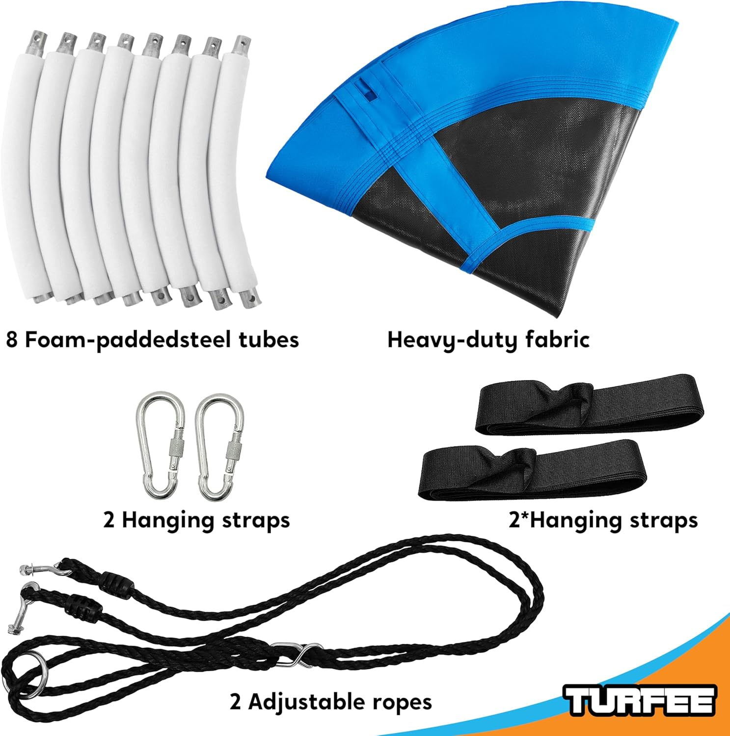 TURFEE 40" Saucer Tree Swing Set - 700Lb Weight Capacity, 900D Oxford Waterproof, with Hanging Straps Swings for Kids Playground Outdoor Activity Backyard Daily Exercise Fun(Blue) image number 4