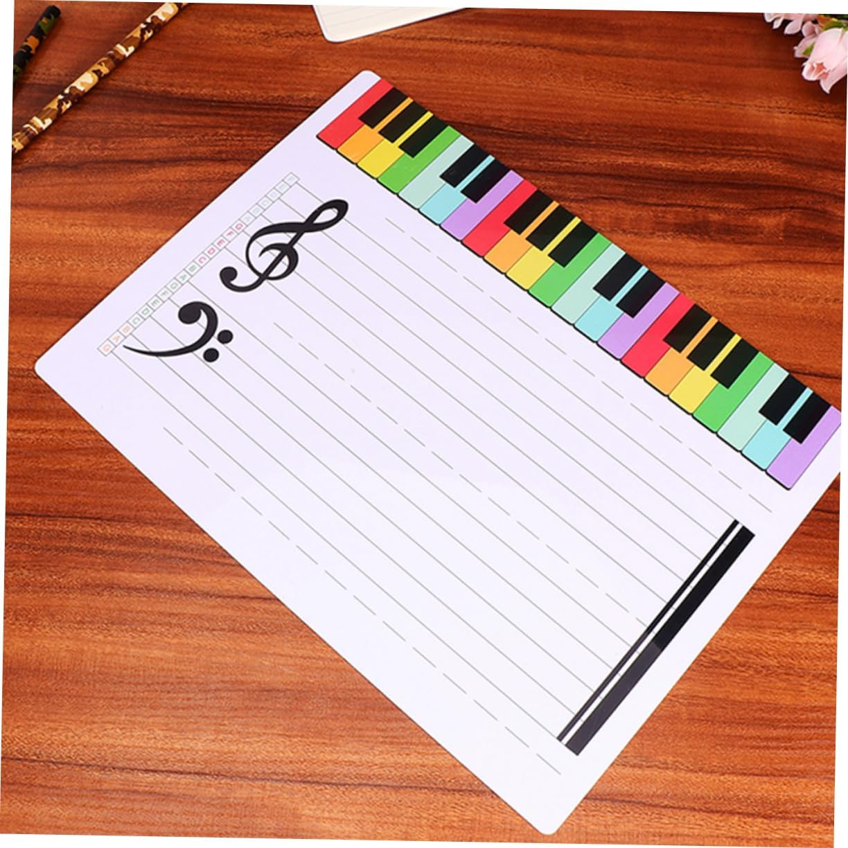 Parliky 3Pcs Stave Whiteboard Portable Erasable Music Teaching Practice Board Dry Erase Writing Staff Cards image number 5