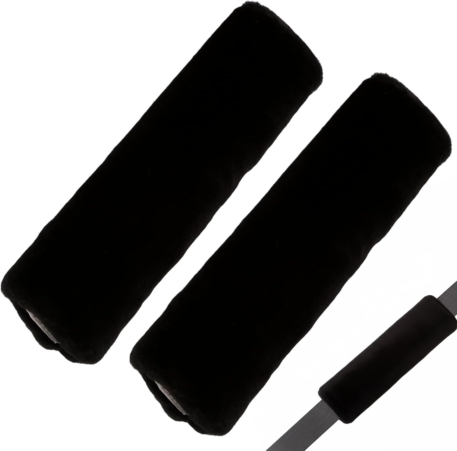 Seat Belt Cover, 2-Pack Black 25X10Cm, Soft Shoulder Strap Pads for Comfortable Driving, Suitable for Adults and Children, Long Distance Travel and Daily Commute image number 4